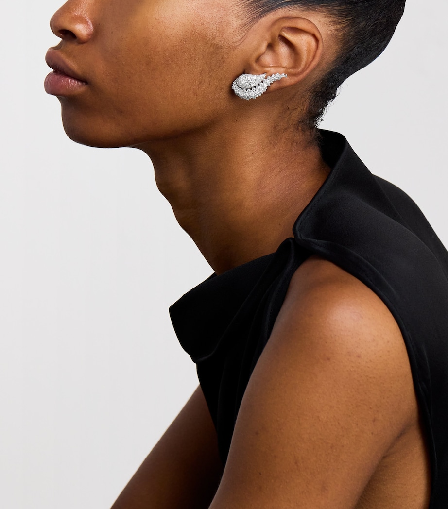 White Gold and Diamond Y-Couture State Stud Earrings WHITE GOLD Image 2