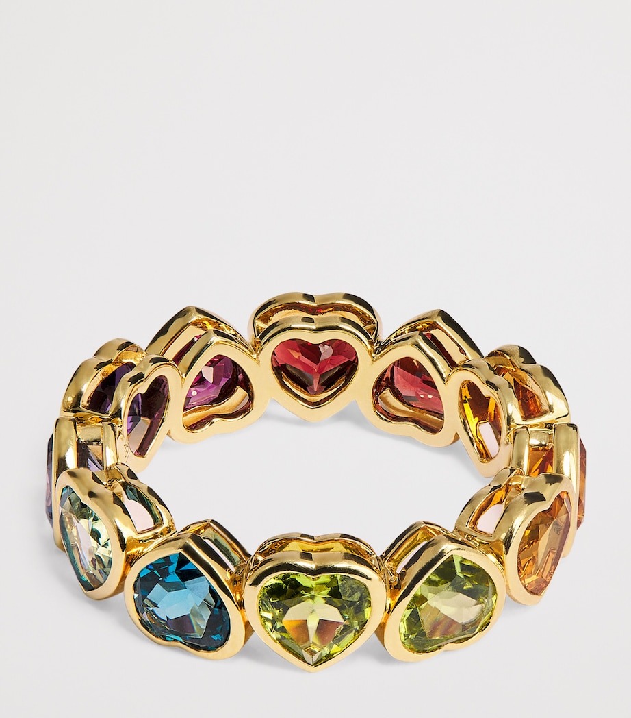 Yellow Gold and Multi-Gemstone I Heart Rainbow Ring YELLOW GOLD Image 4