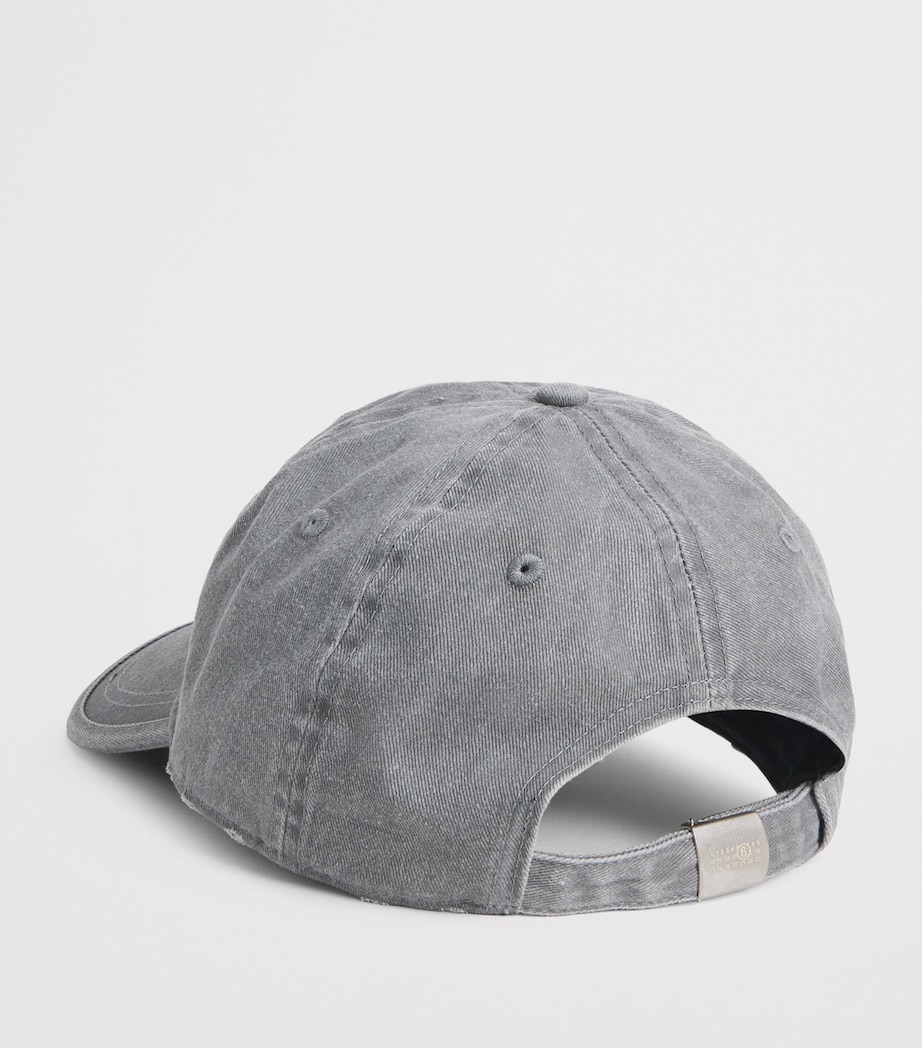 MM6 Maison Margiela Cotton Numeric Logo Cap Grey Image 3