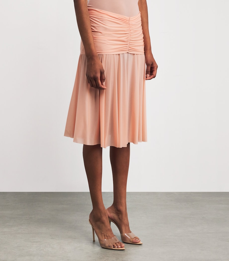 Stretch-Jersey Milky Sheer Midi Skirt DESERT CLAY Image 3