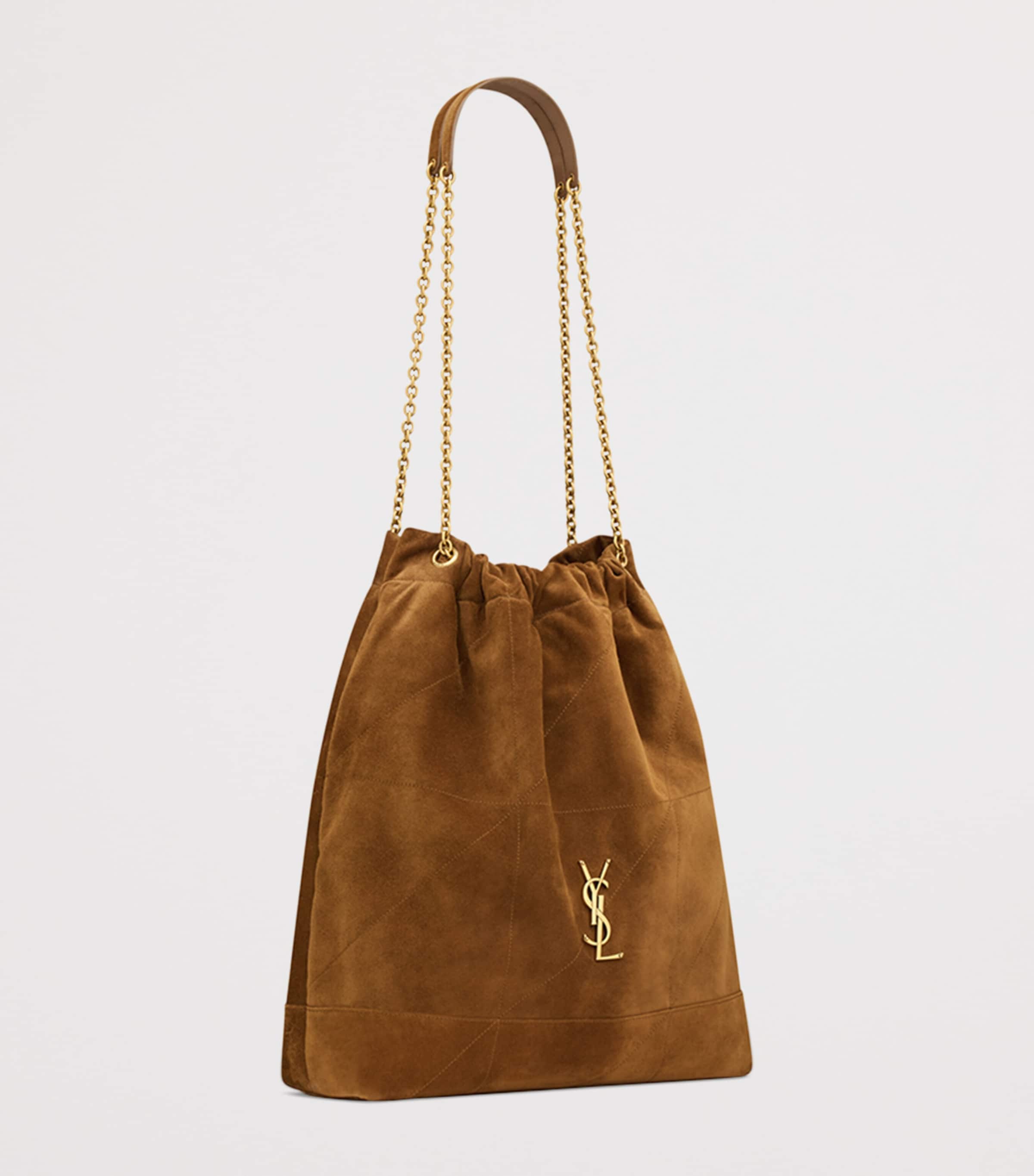 Saint Laurent Large Suede Jamie Pochon Shoulder Bag | Harrods UK