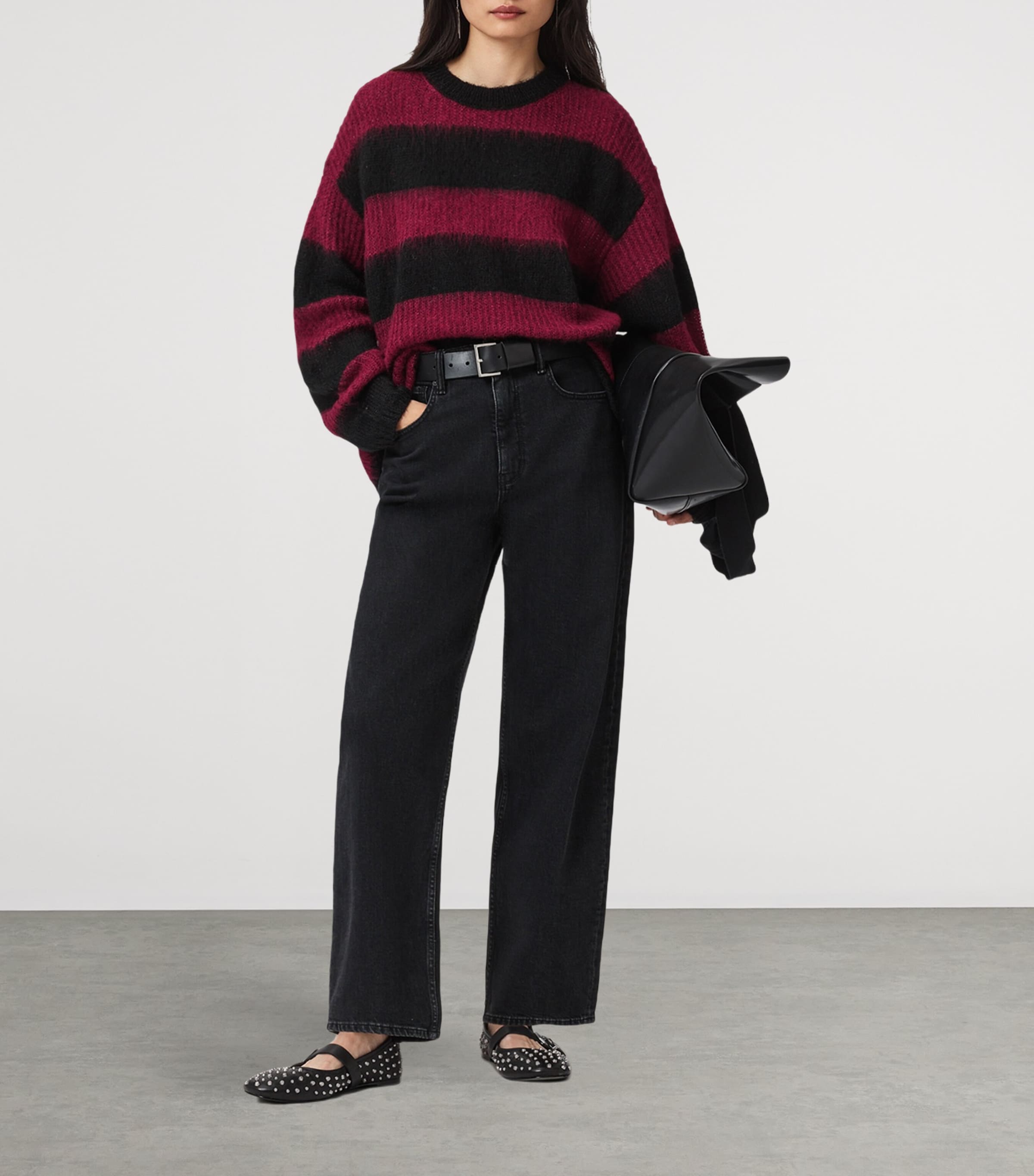 Onyx Stripe Sweater BLACK/RED Image 3