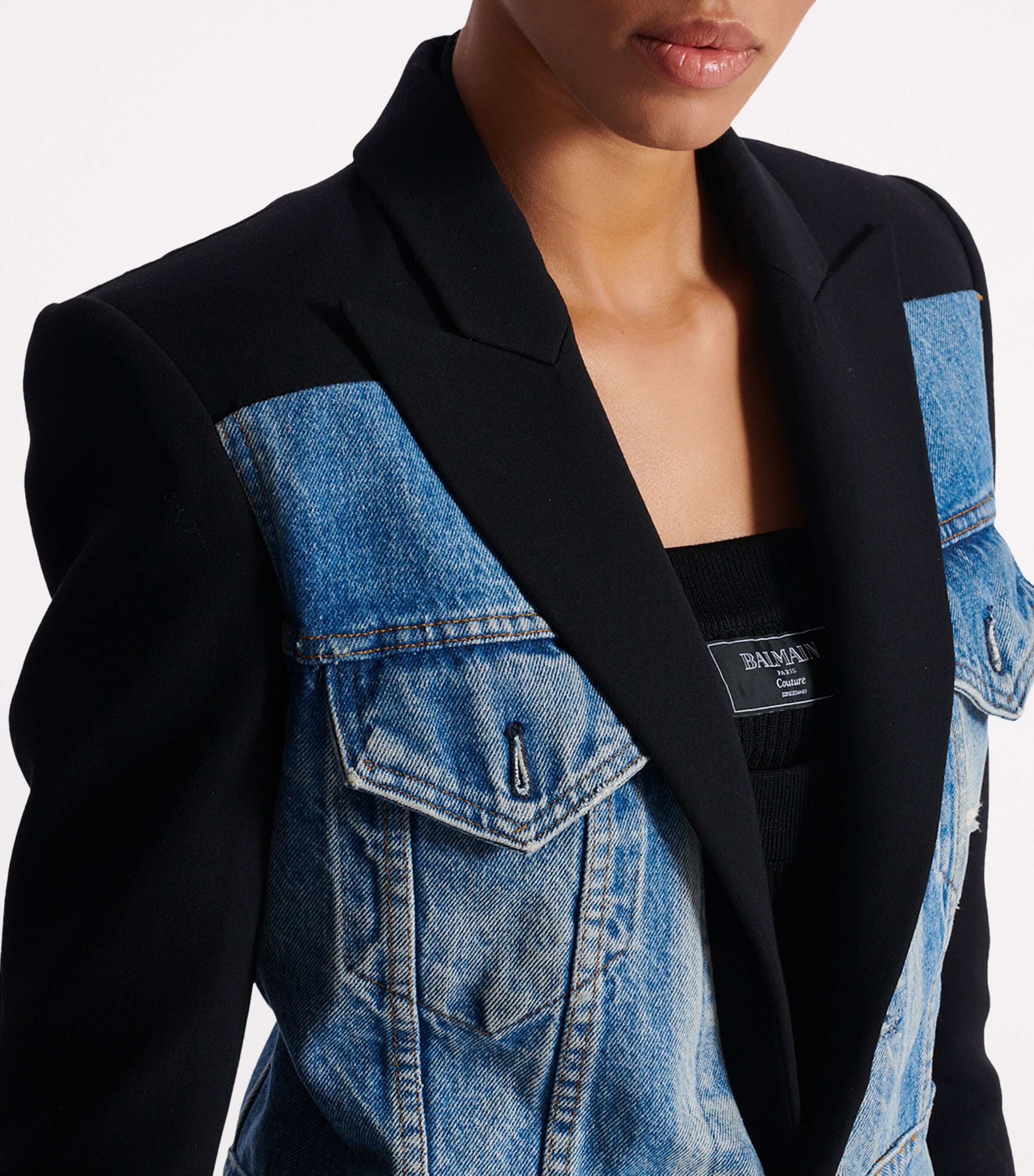 Virgin Wool-Denim Blazer ENA NOIR/BLEU DENIM Image 4