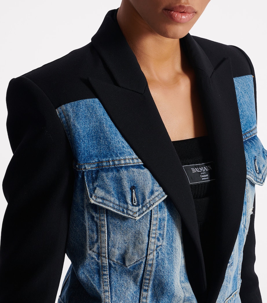 Virgin Wool-Denim Blazer ENA NOIR/BLEU DENIM Image 4