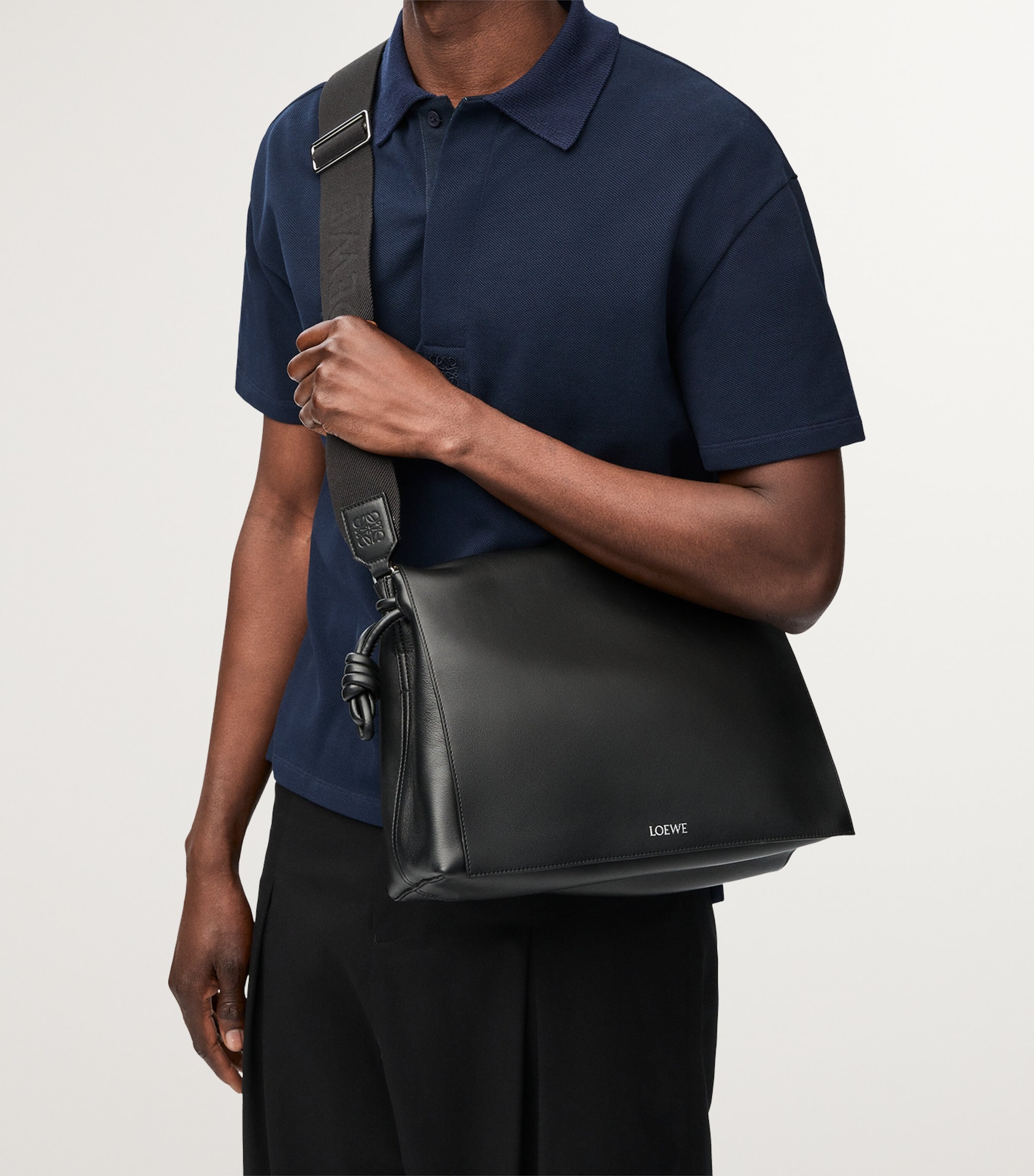 LOEWE Leather Flamenco Satchel Black Image 2
