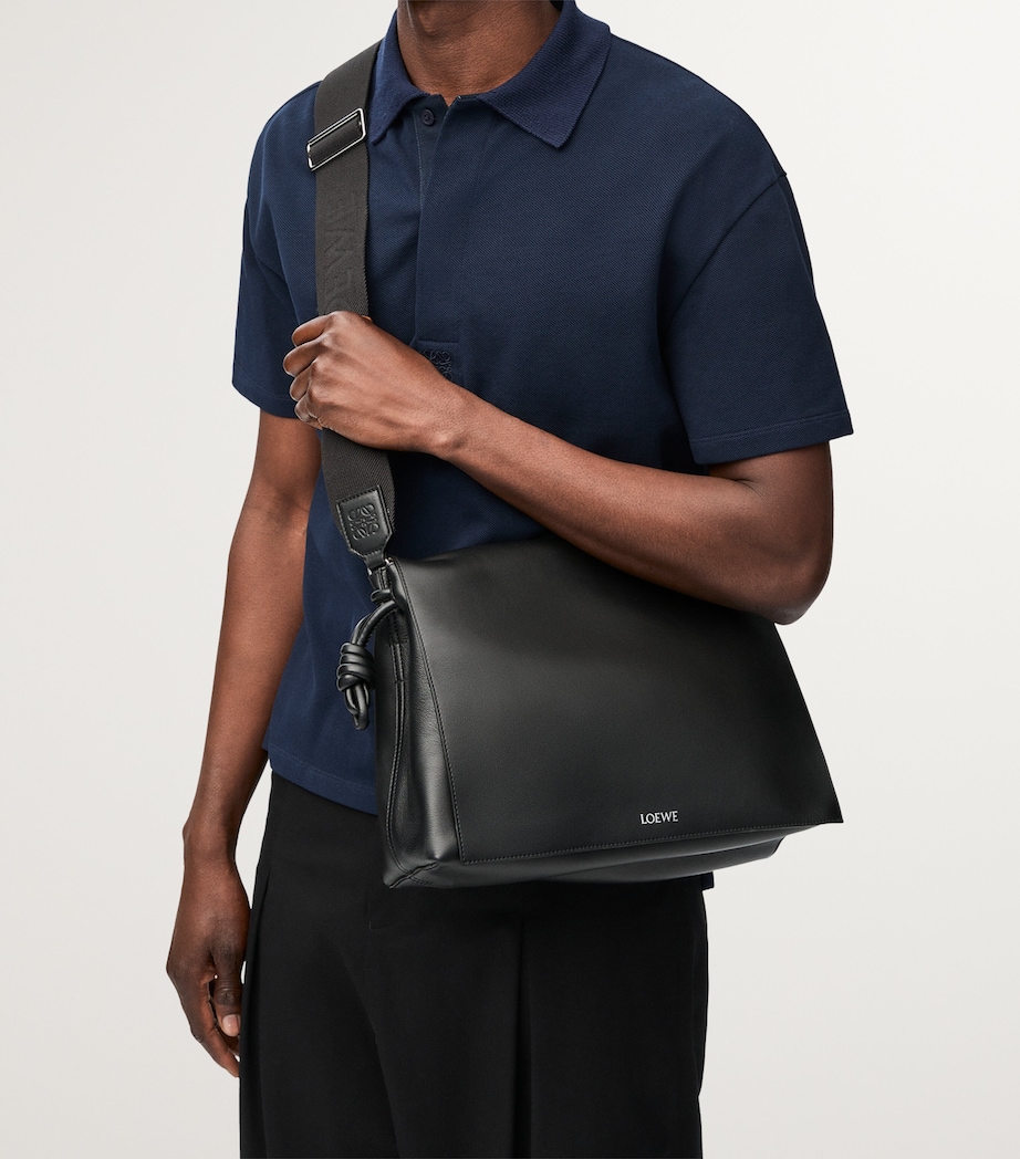 Leather Flamenco Satchel BLACK Image 2