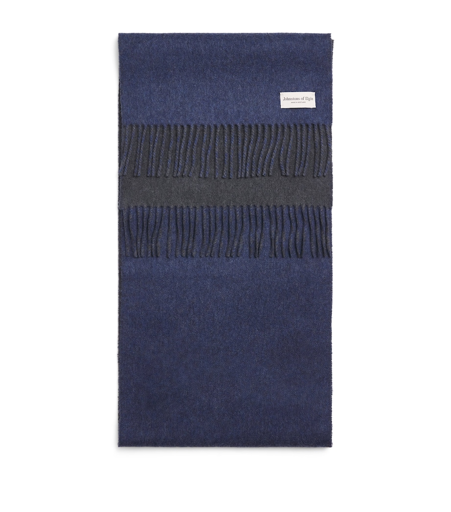 Johnstons Of Elgin Cashmere Double-Face Scarf Black/navy Image 1