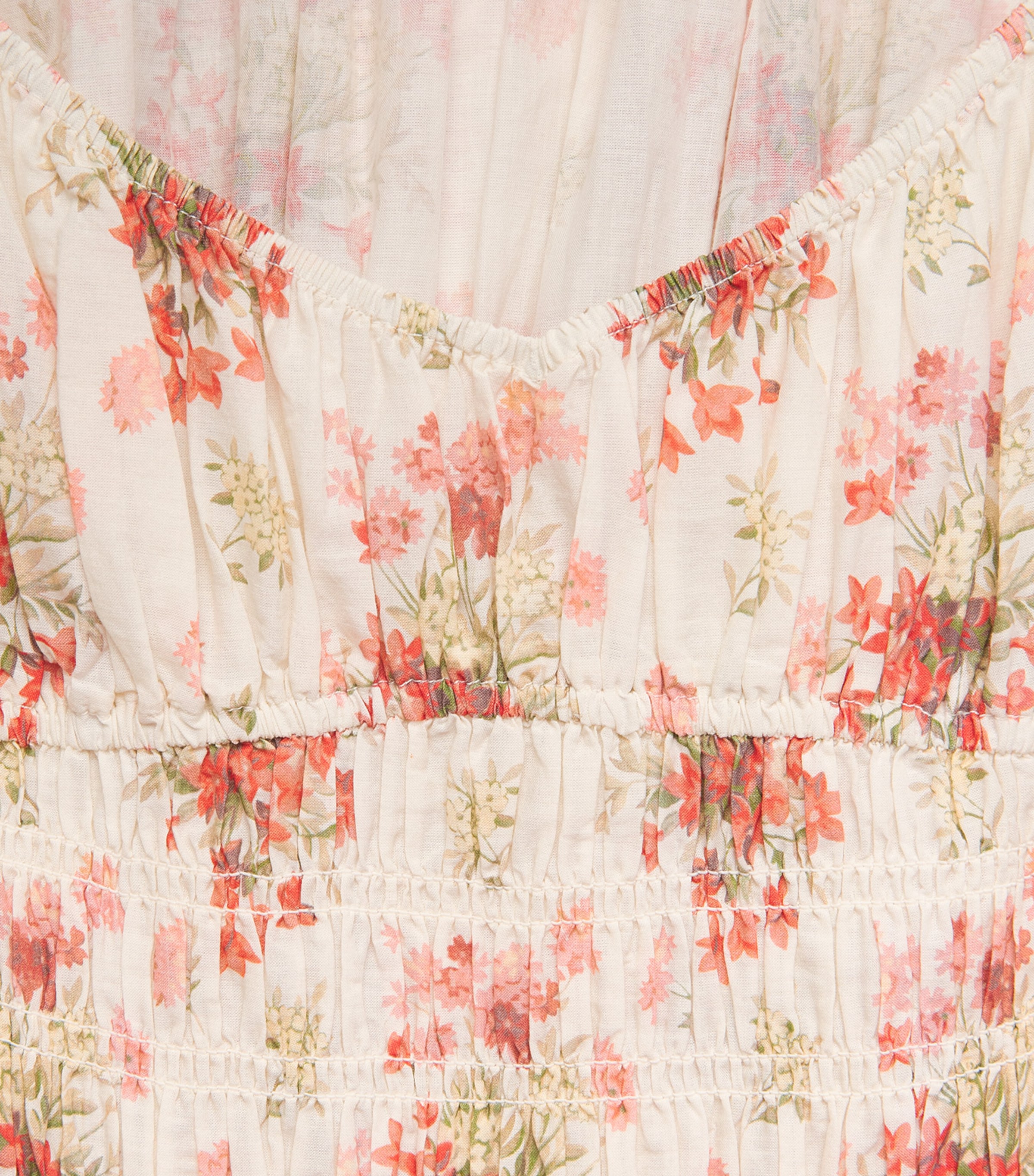 DÔEN Womens Organic Cotton Quinette Midi Dress Ivory Lantana Floral Image 6