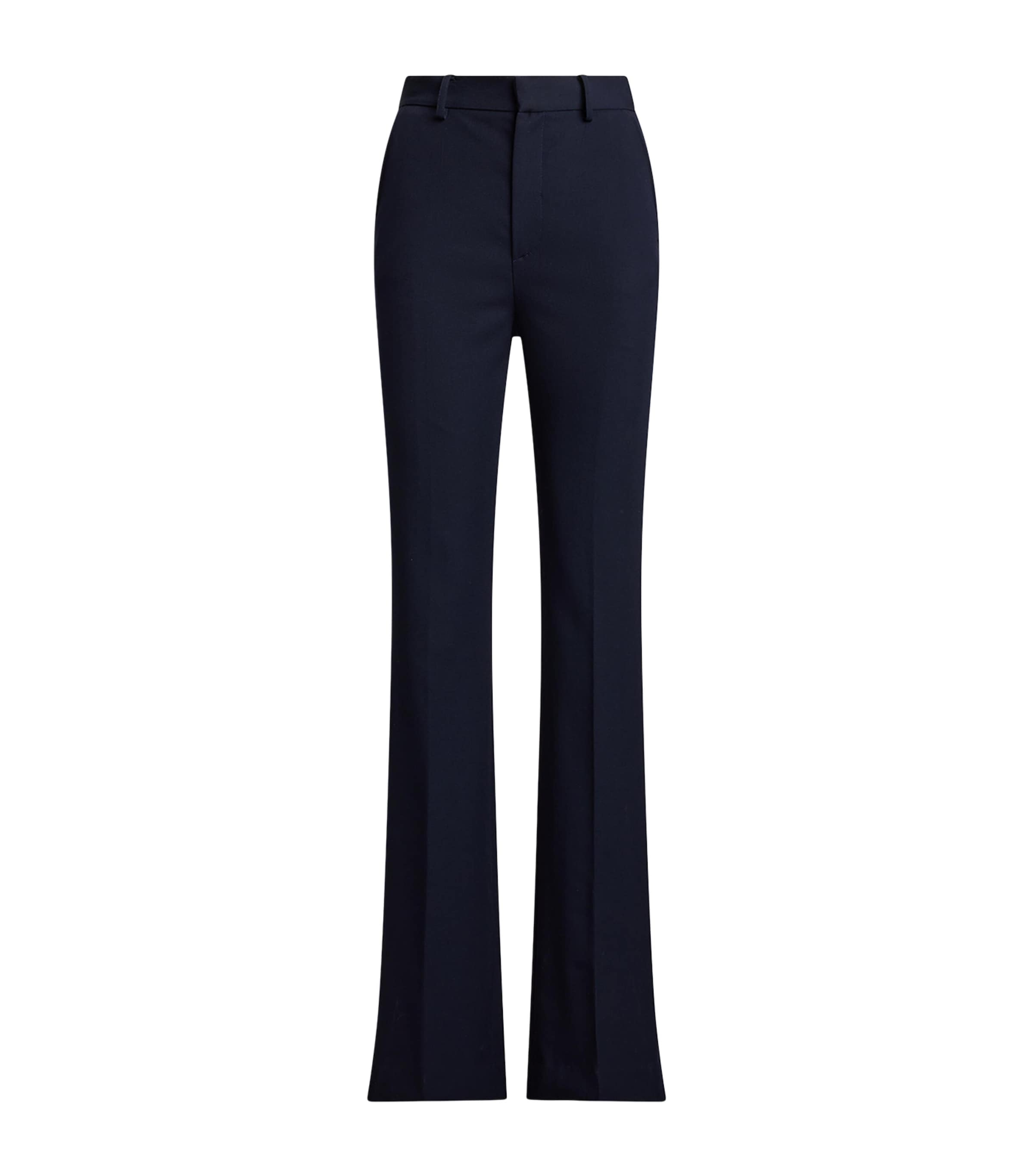 Ralph Lauren Womens Wool Grain de Poudre Wrigley Trousers Navy Image 1