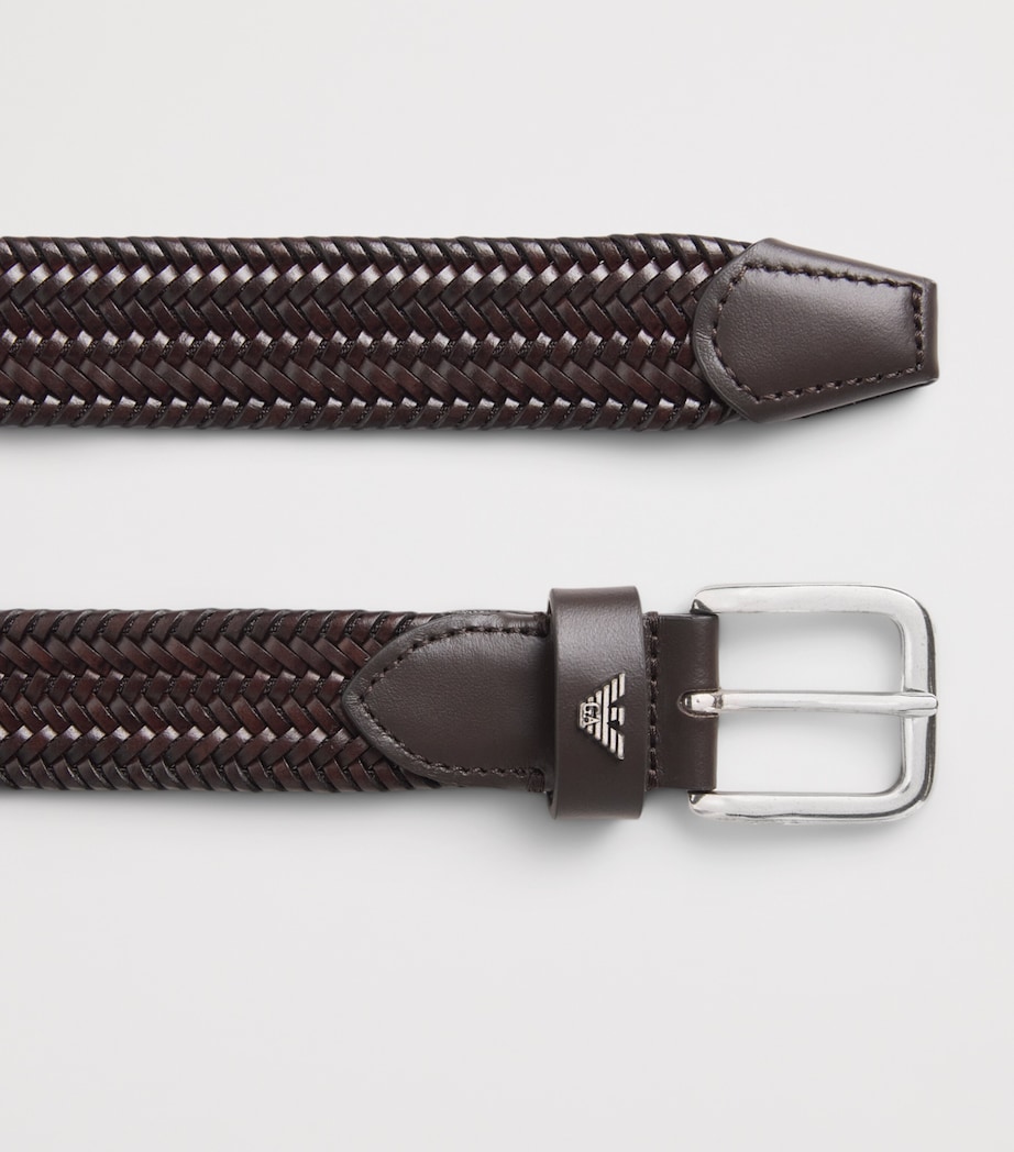 Emporio Armani Leather Woven Belt Image 3