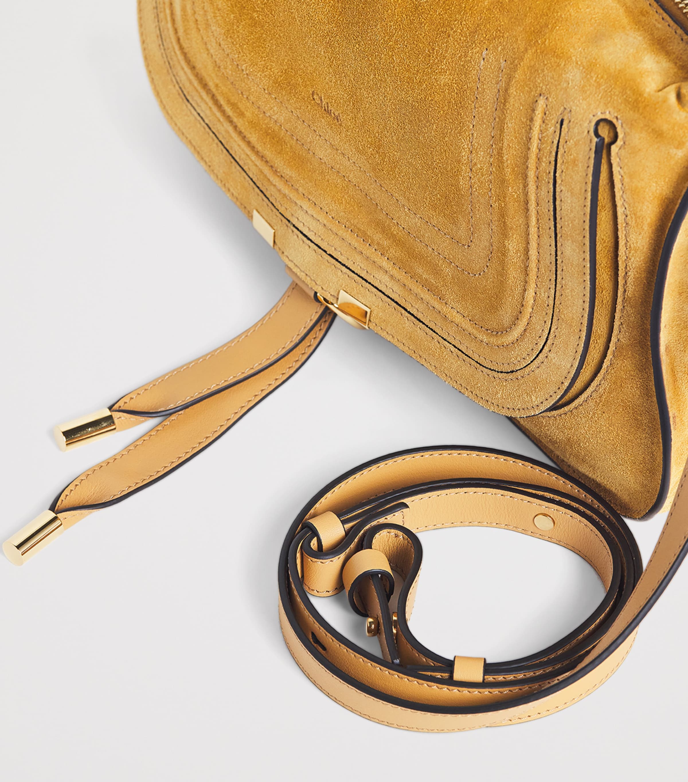 Chloé Small Suede Marcie Shoulder Bag Whispering Orange Image 4