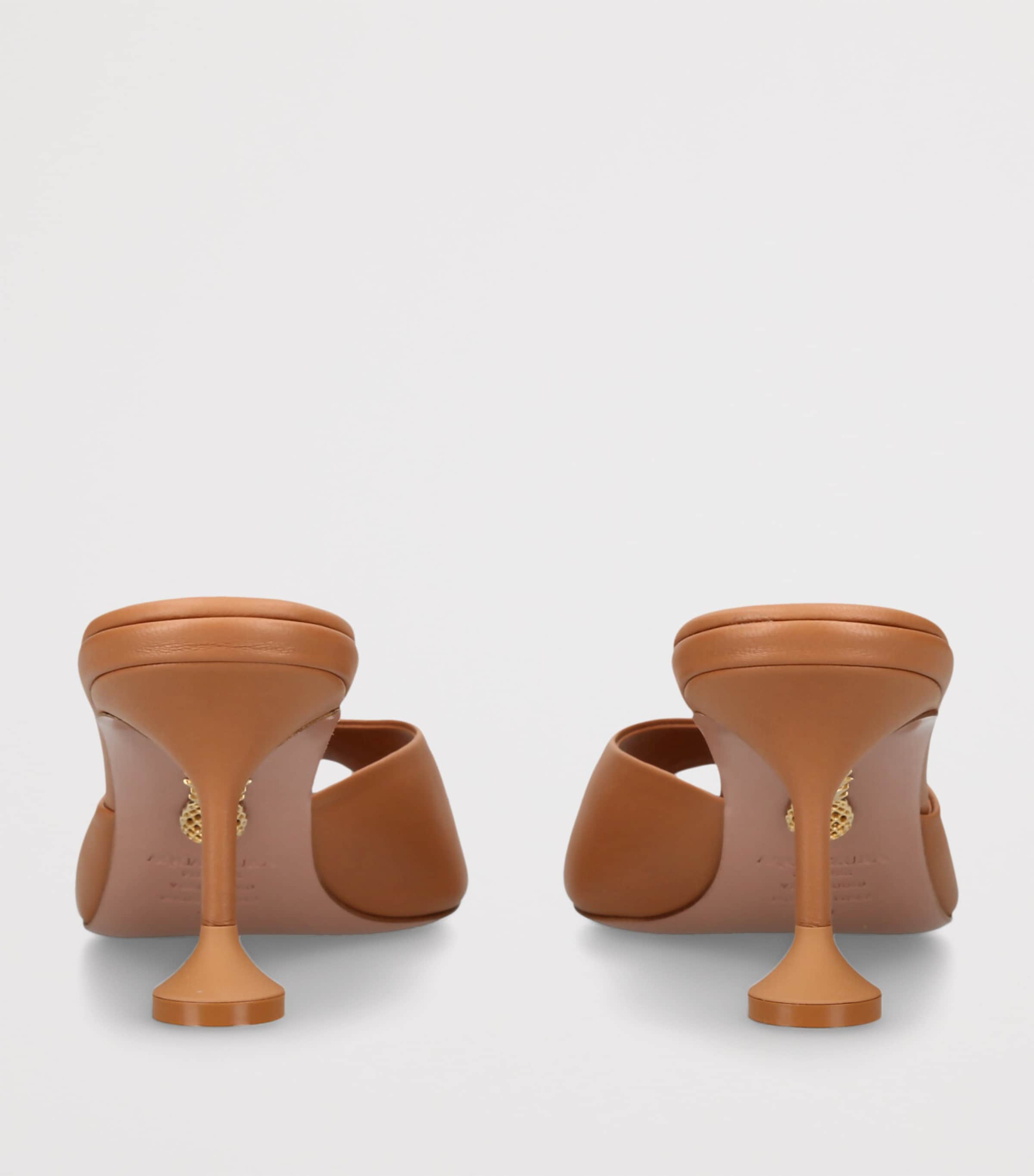 Leather Bisous Mules 65 BROWN Image 2