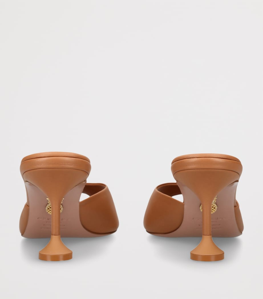Leather Bisous Mules 65 BROWN Image 2