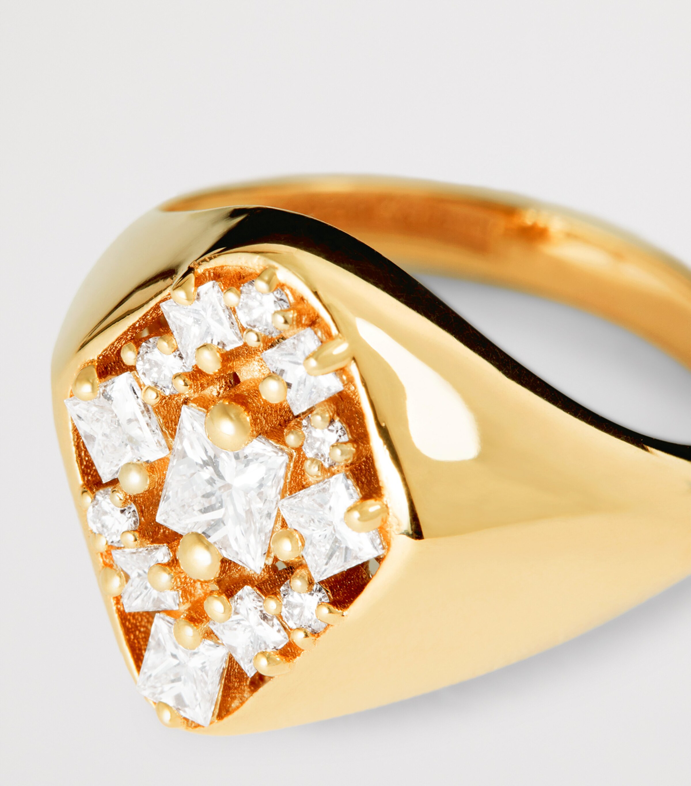 Rose Gold and Diamond La Fantasie Signet Ring (Size 4) 18K RG/WD Image 6