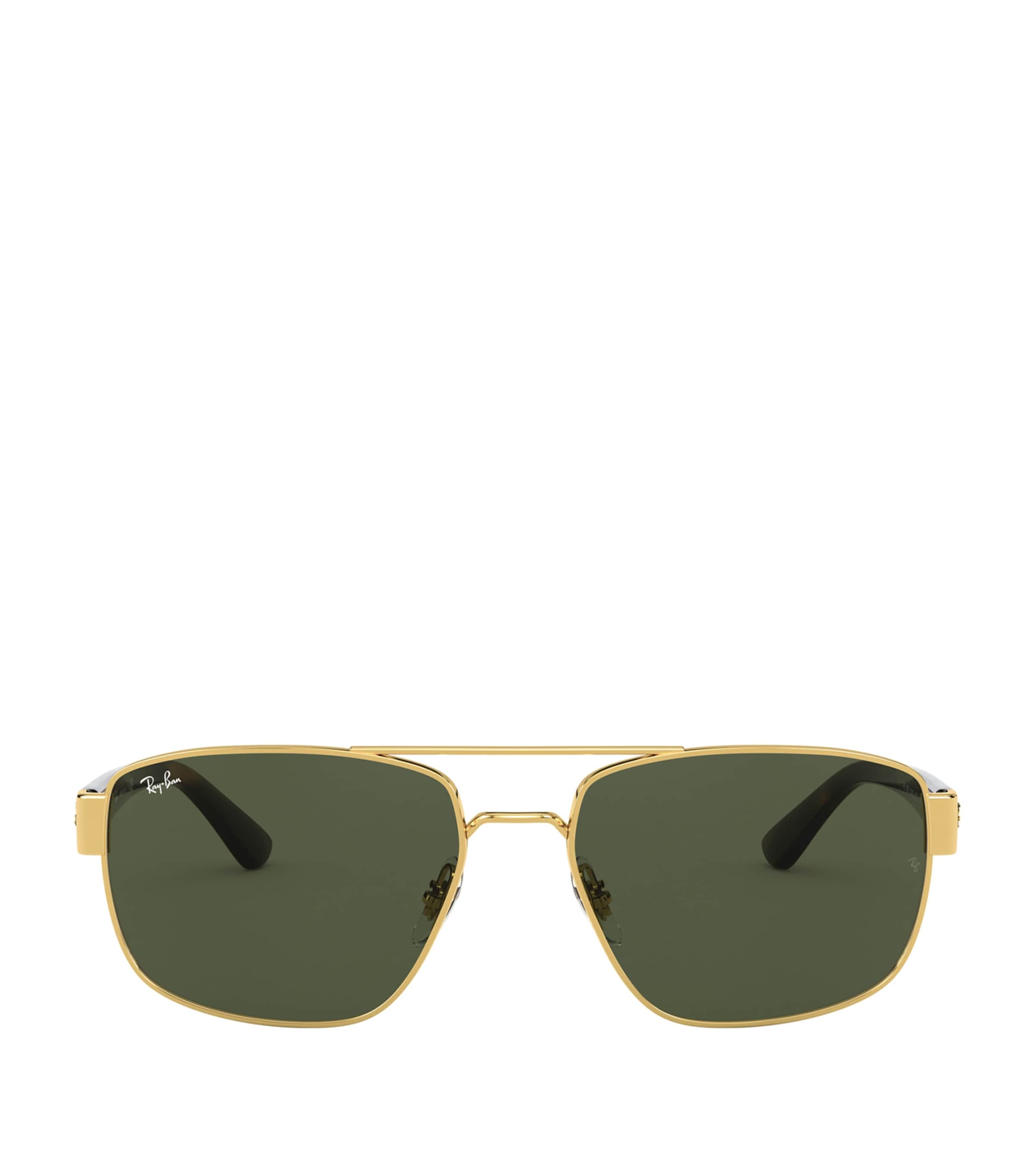 Ray Ban Rectangular Sunglasses In Gold