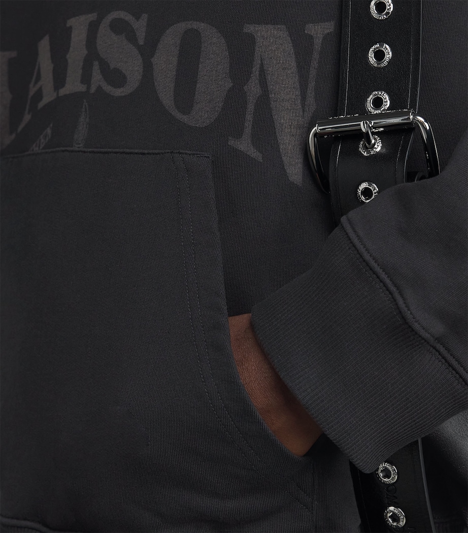 MM6 Maison Margiela Mens Oversized Logo Hoodie Black Image 3