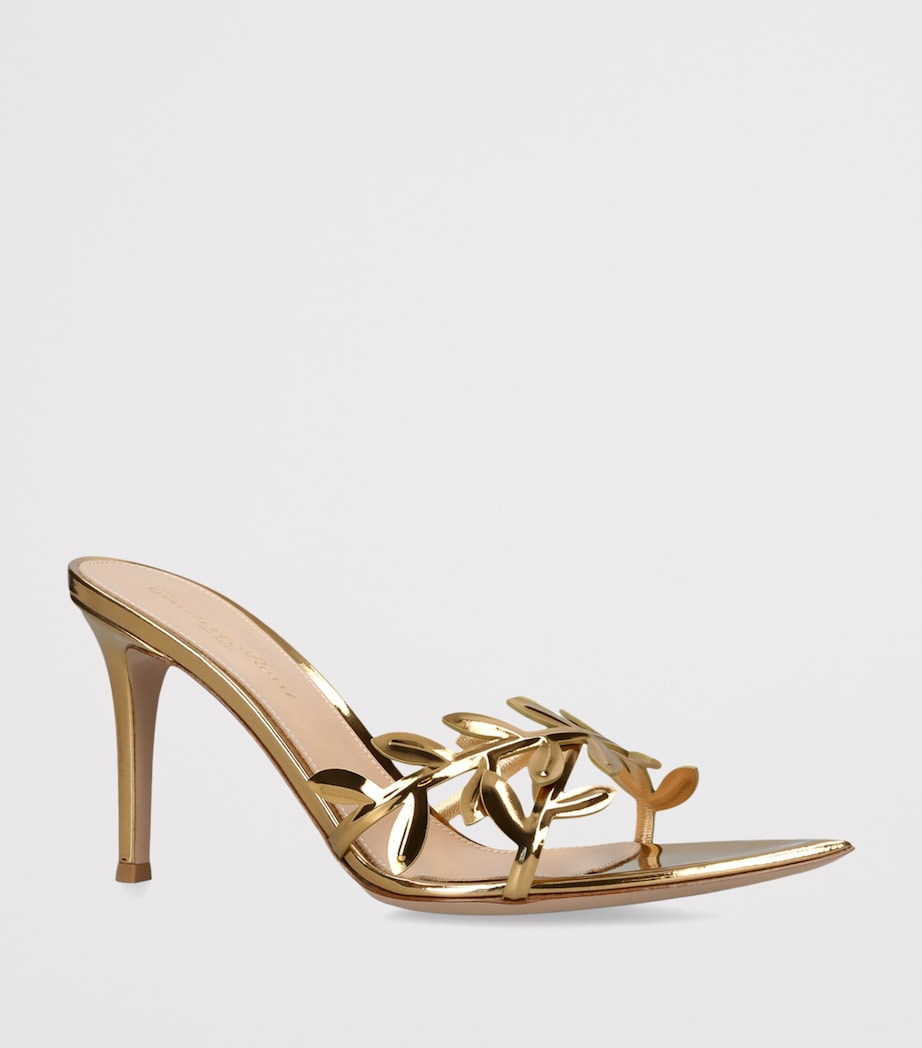 Gianvito Rossi Leather Flavia Heeled Sandals 85 Gold Image 3