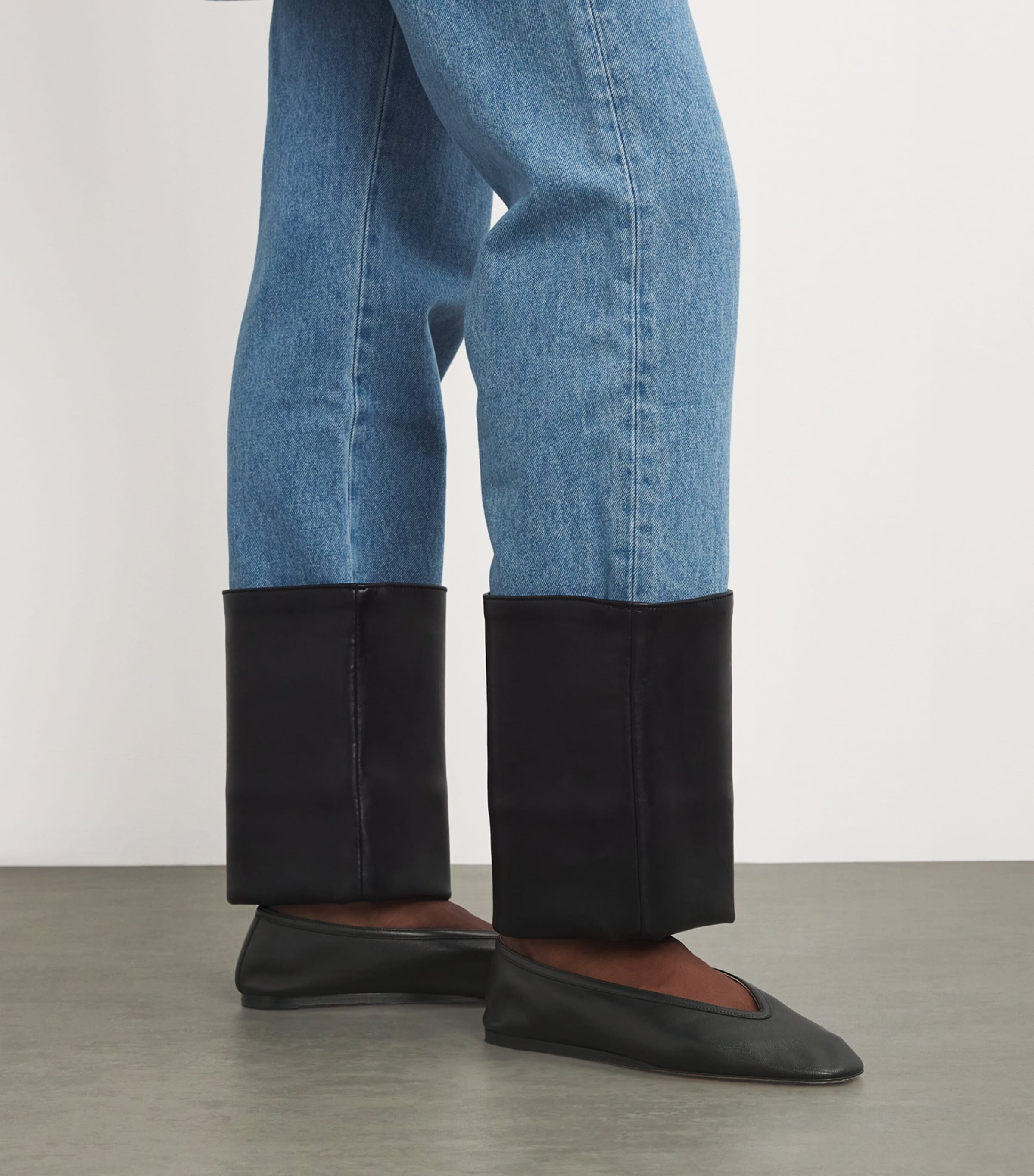 Leather Luna Ballet Flats BLACK Image 5