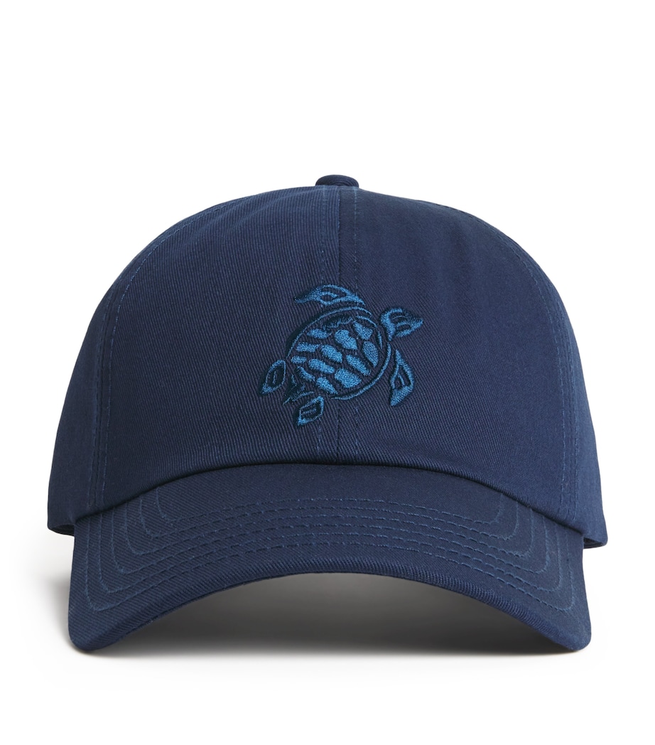 Embroidered Turtle Baseball Cap 390 BLEU MARINE Image 1