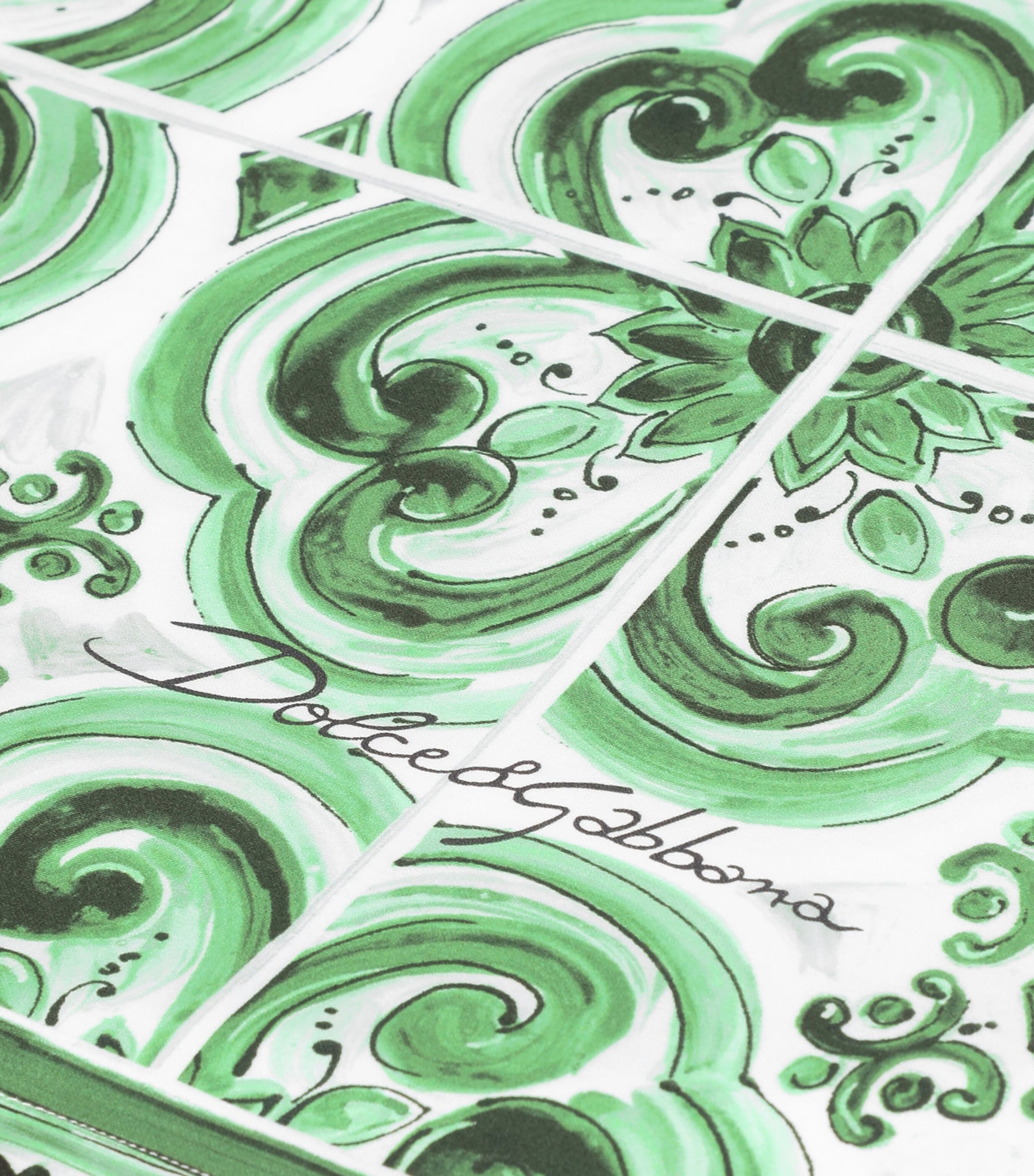 Set of 2 Cotton Majolica Pillowcases (60cm x 90cm) UV009-MAIOLICA VERDE Image 4