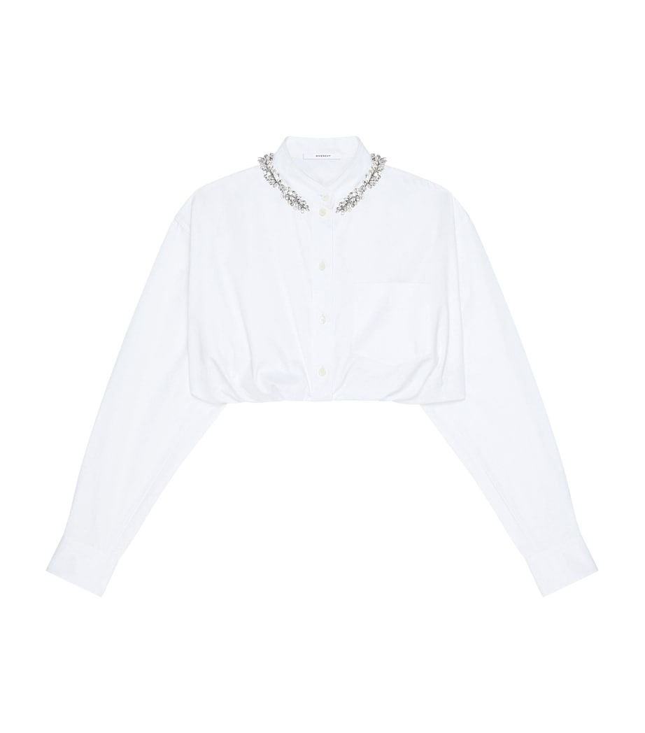 Cotton Embroidery-Detail Shirt WHITE Image 1