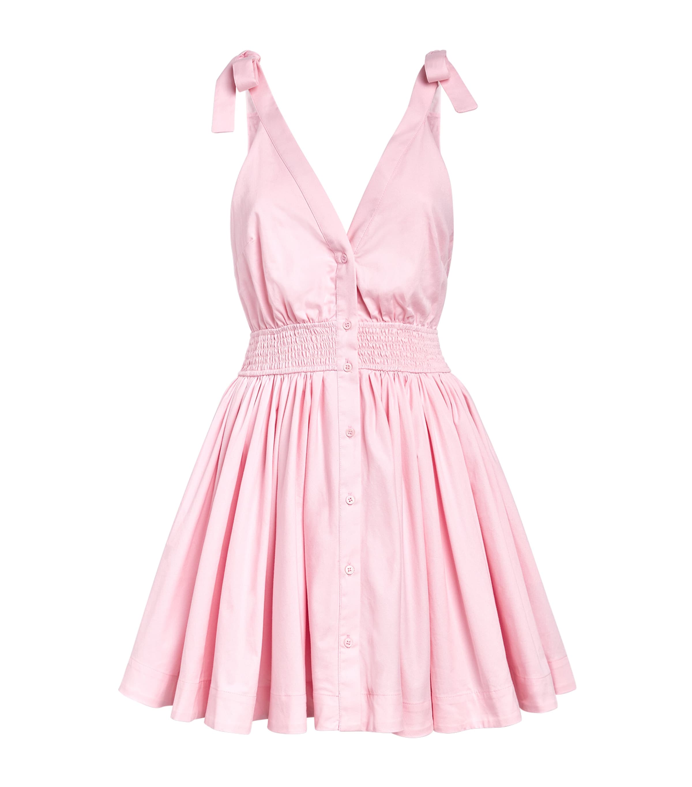 Maje Womens Cotton Flared Mini Dress Pink Image 1