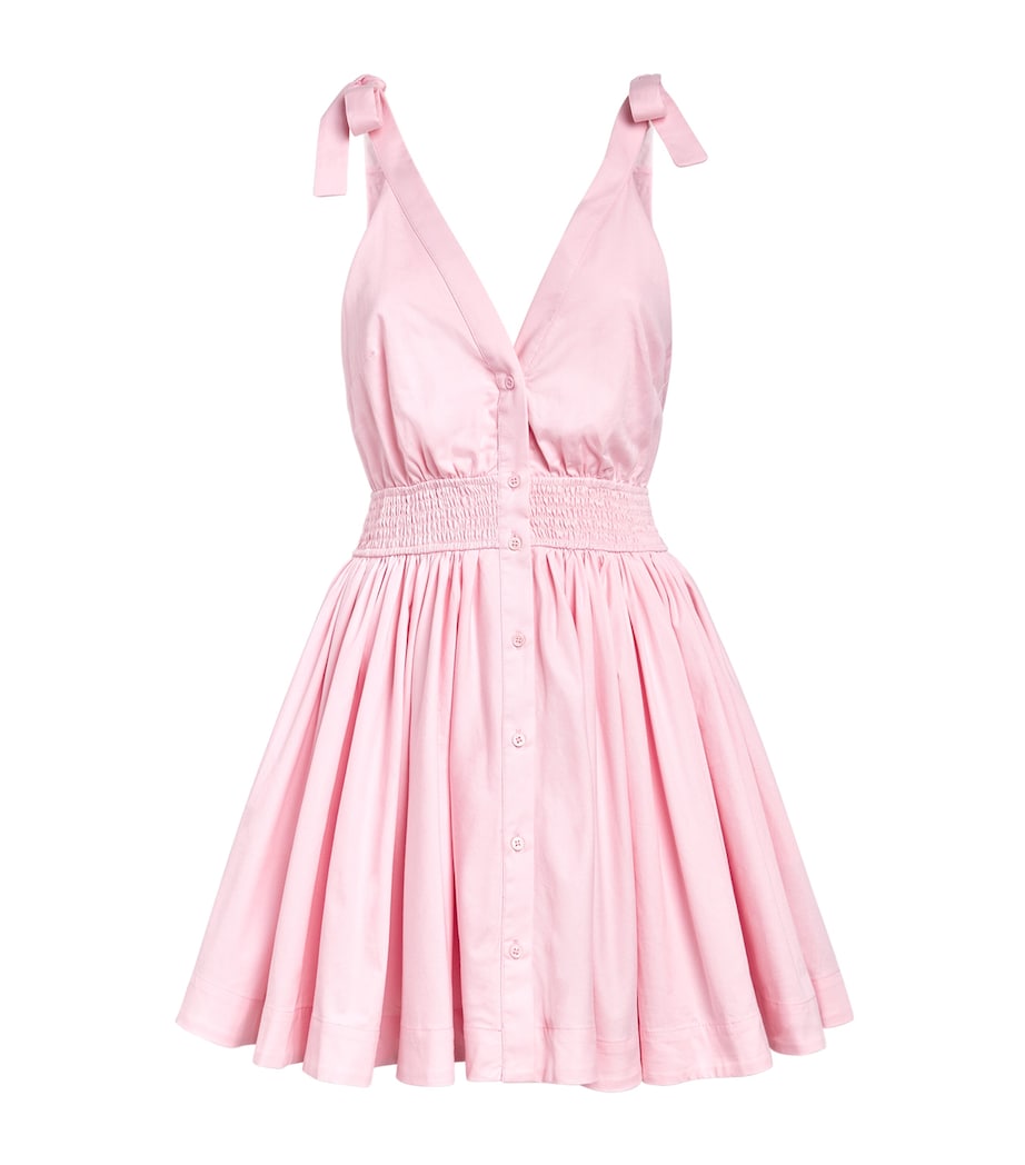 Maje Womens Cotton Flared Mini Dress Pink Image 1