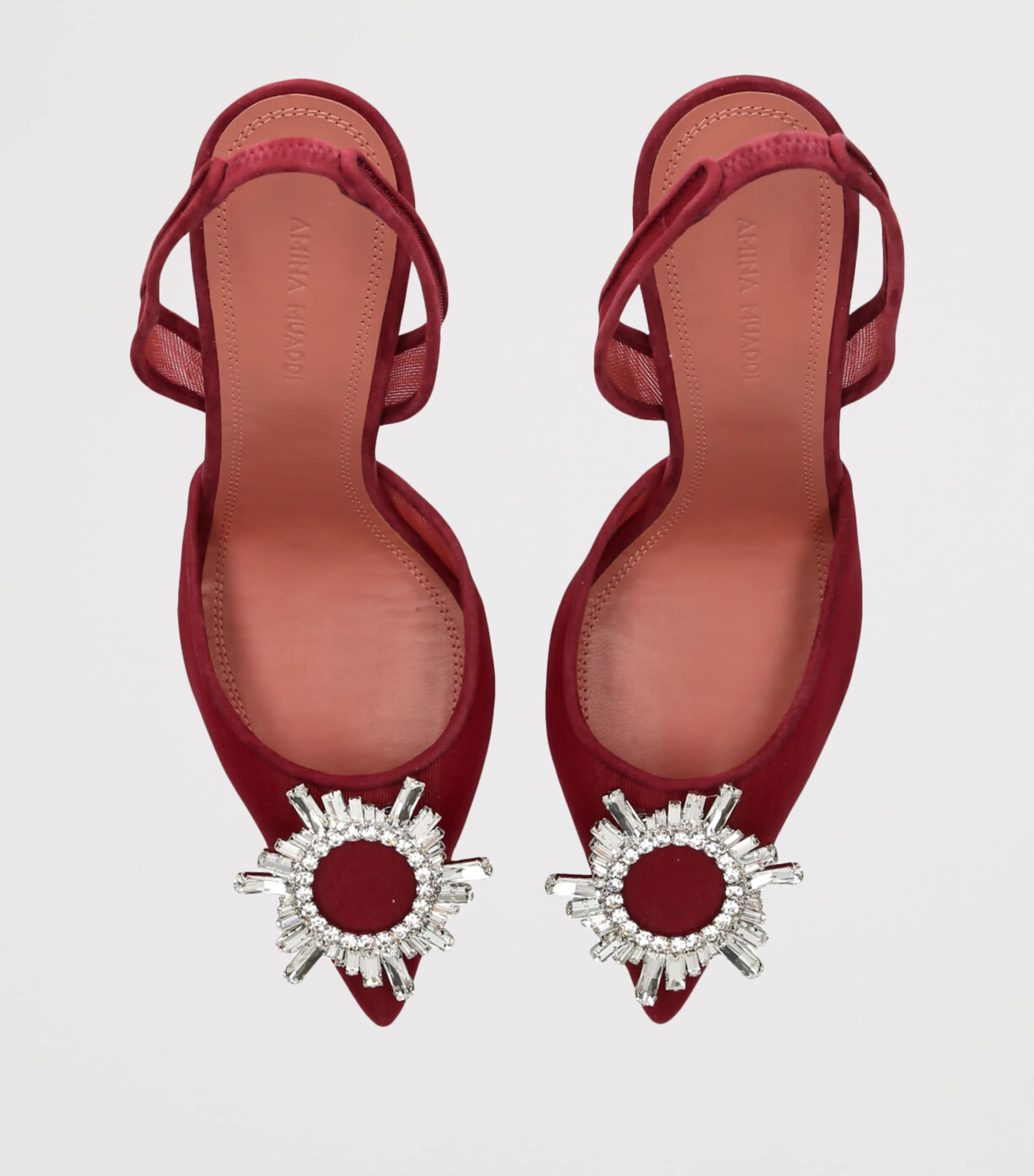 Mesh Begum Slingback Pumps 95 WINE Image 4