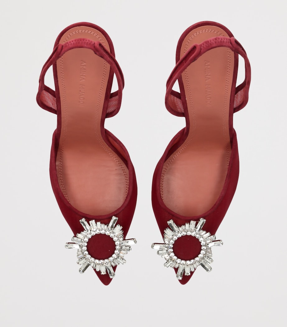 Mesh Begum Slingback Pumps 95 WINE Image 4