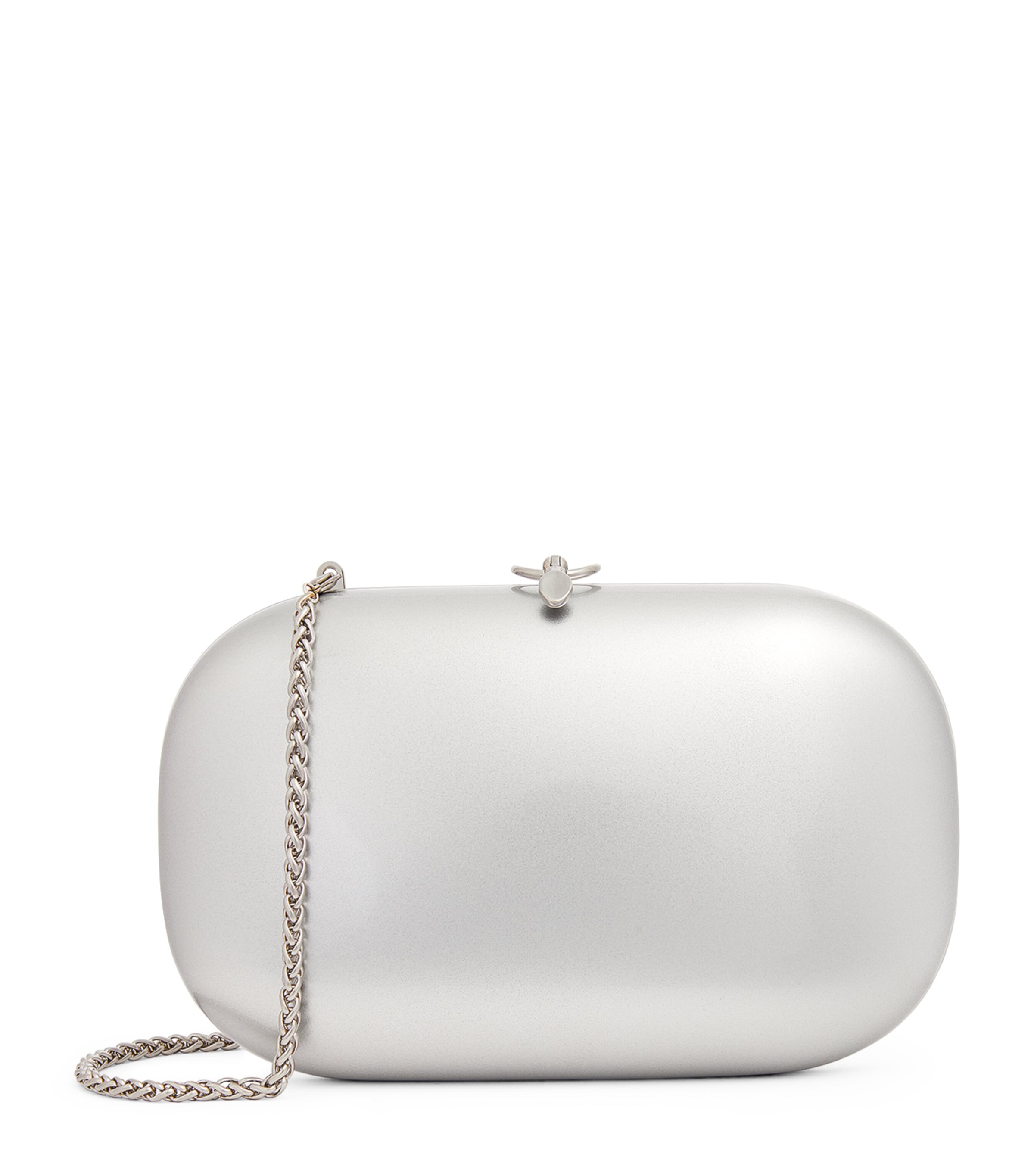 Shop Jeffrey Levinson Oval Elina Plus Clutch Bag In Silver