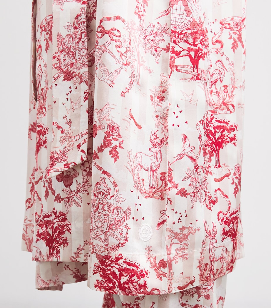 Harrods Womens Silk Toile Robe Pink Image 4