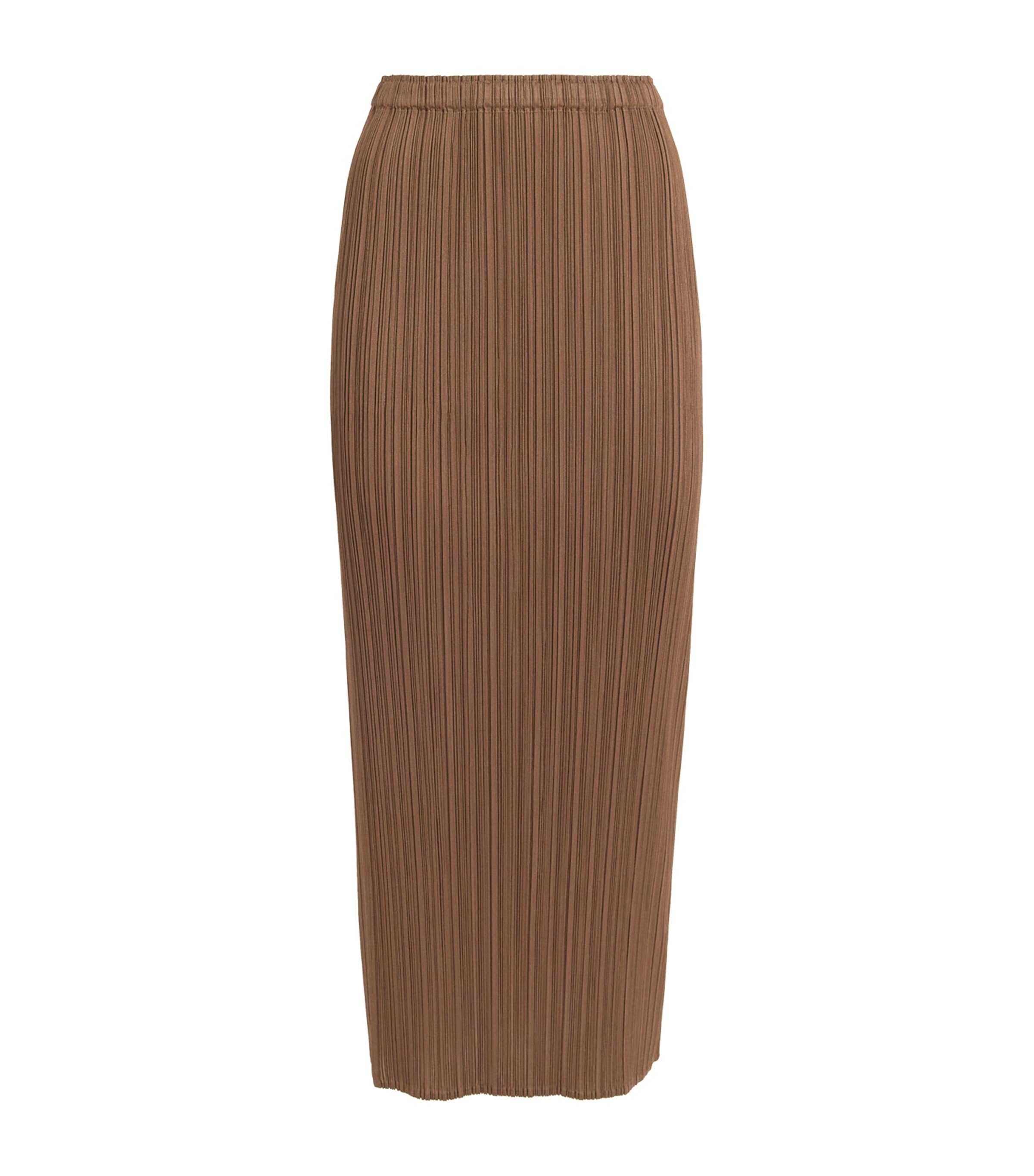 Issey Miyake New Colourful Basics Maxi Skirt In Brown