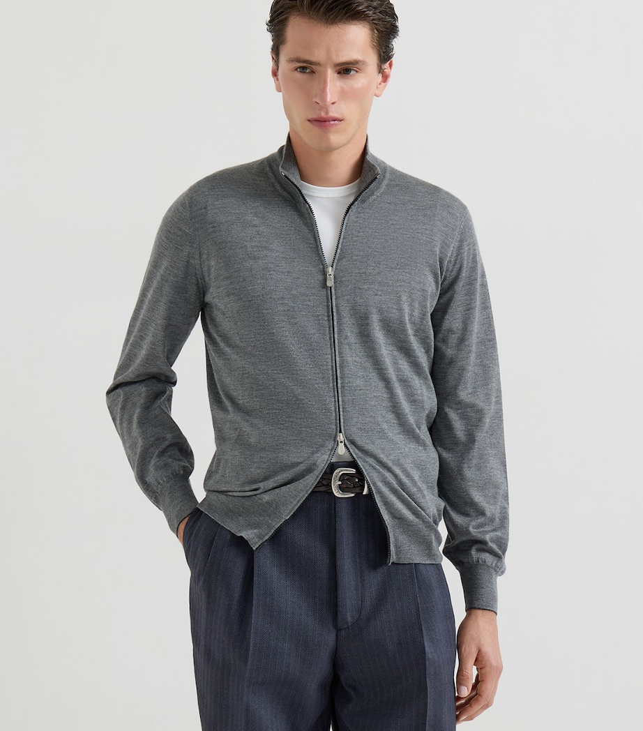 Brunello Cucinelli Mens Cashmere-Silk Cardigan Image 2