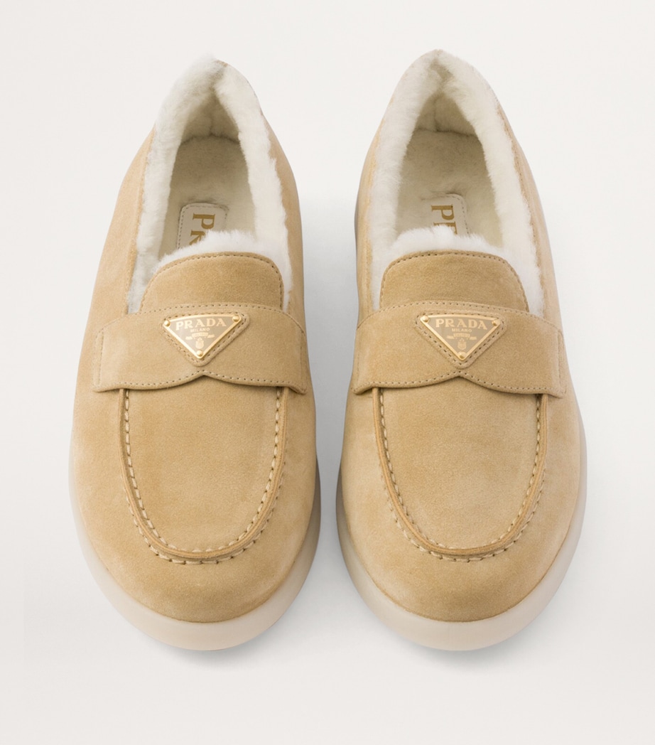Suede-Shearling Triangle Loafers F0379 Image 5