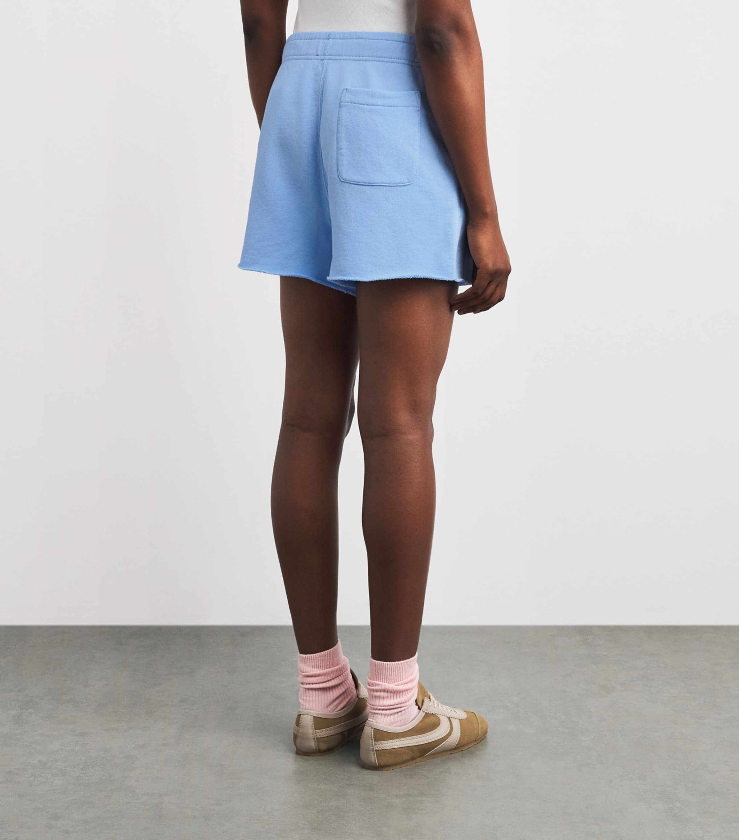 Polo Ralph Lauren Womens Fleece Cut-Off Shorts Baby Blue Image 5