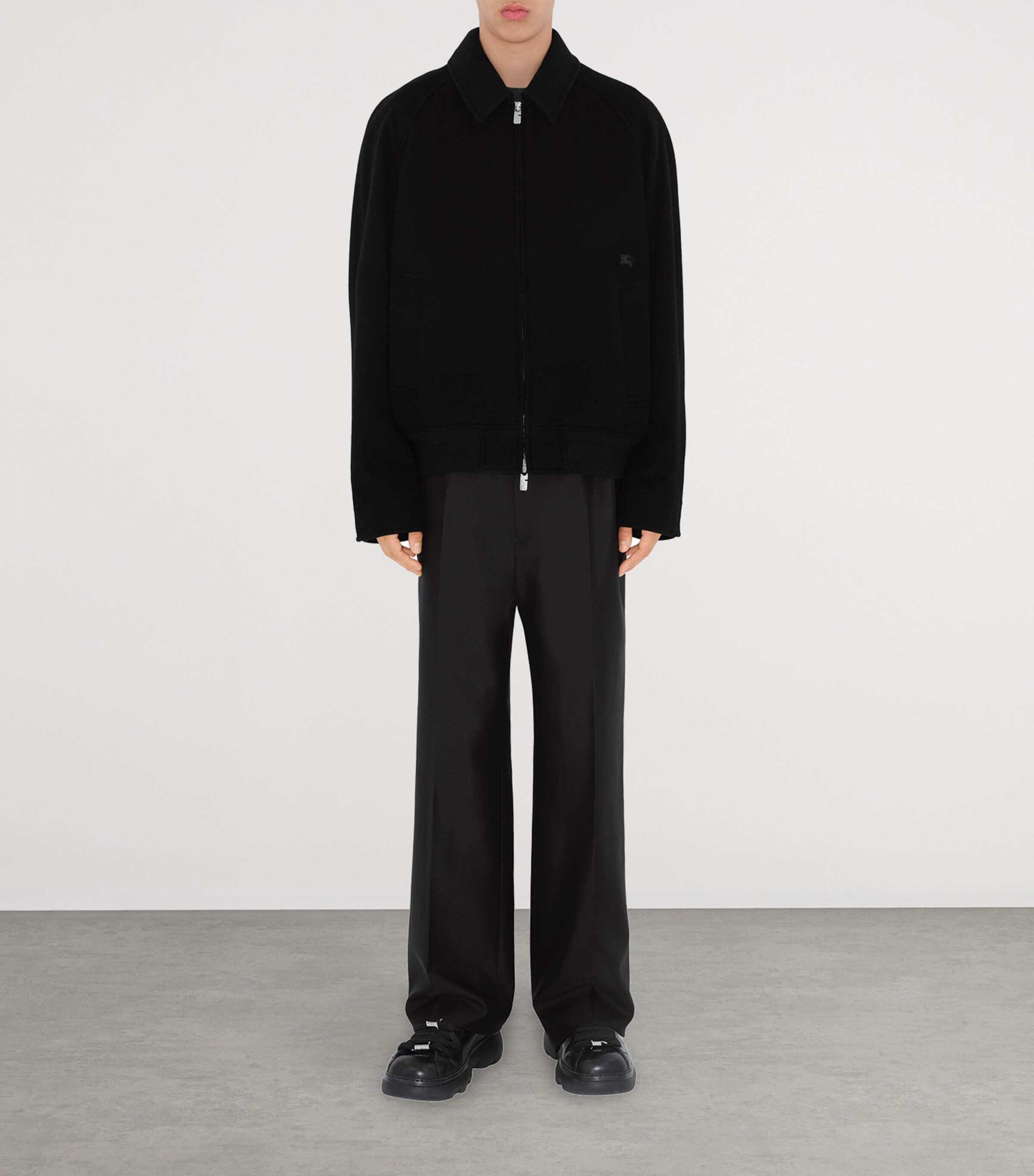 Cashmere Harrington Jacket BLACK Image 2