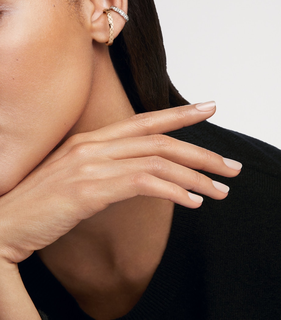 Mixed Gold and Diamond Coco Crush Single Ear Cuff BEIGE GOLD Image 2