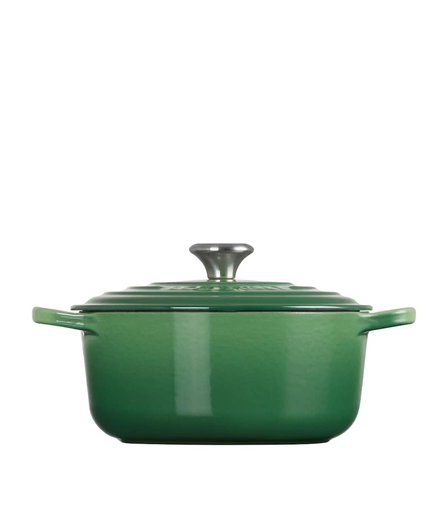Cast Iron Round Casserole Dish (28cm) BAMBOO GREEN Image 3