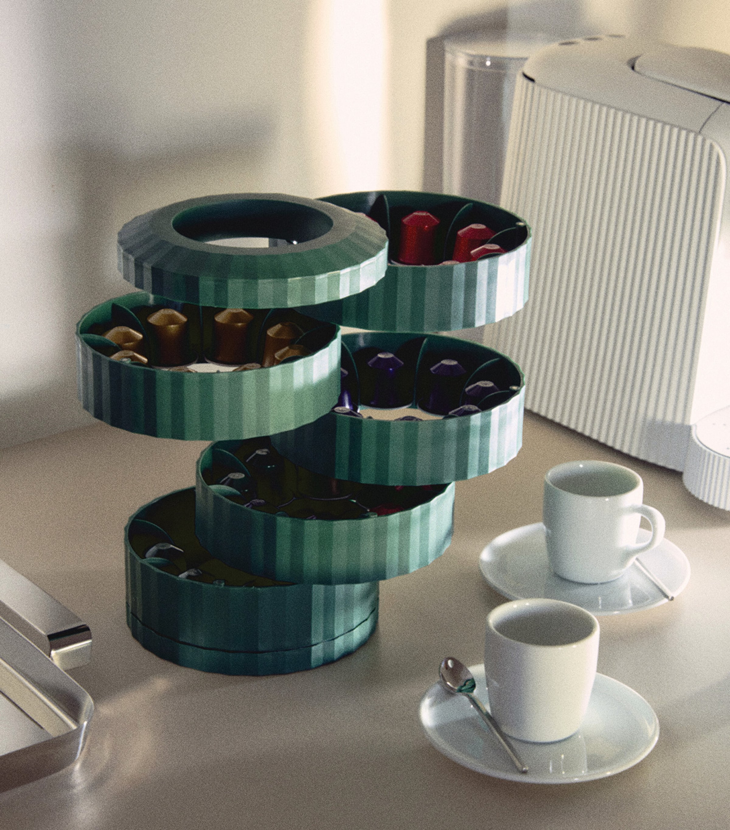 Plissé Coffee Capsule Holder GREEN Image 4
