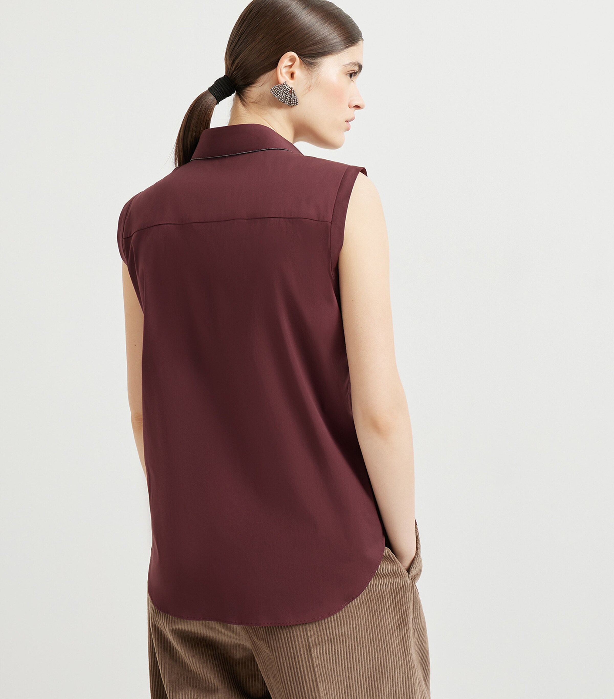 Cotton-Blend Sleeveless Shirt C4242 Image 3