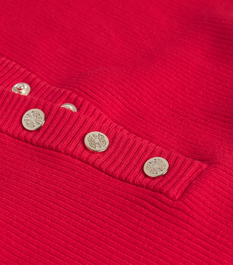 Cotton-Blend Short Sleeve Bodysuit RED Image 5