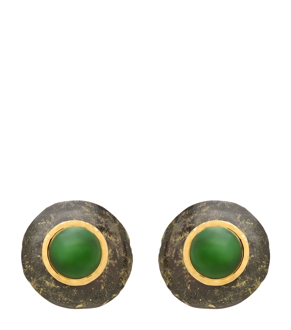 Saint Laurent Ceramic and Cabochon Earrings