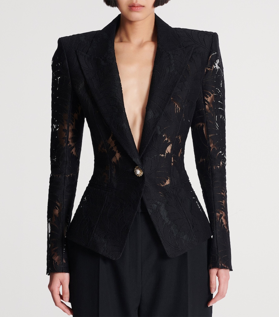 Lace Single-Button Blazer 0PA NOIR Image 2