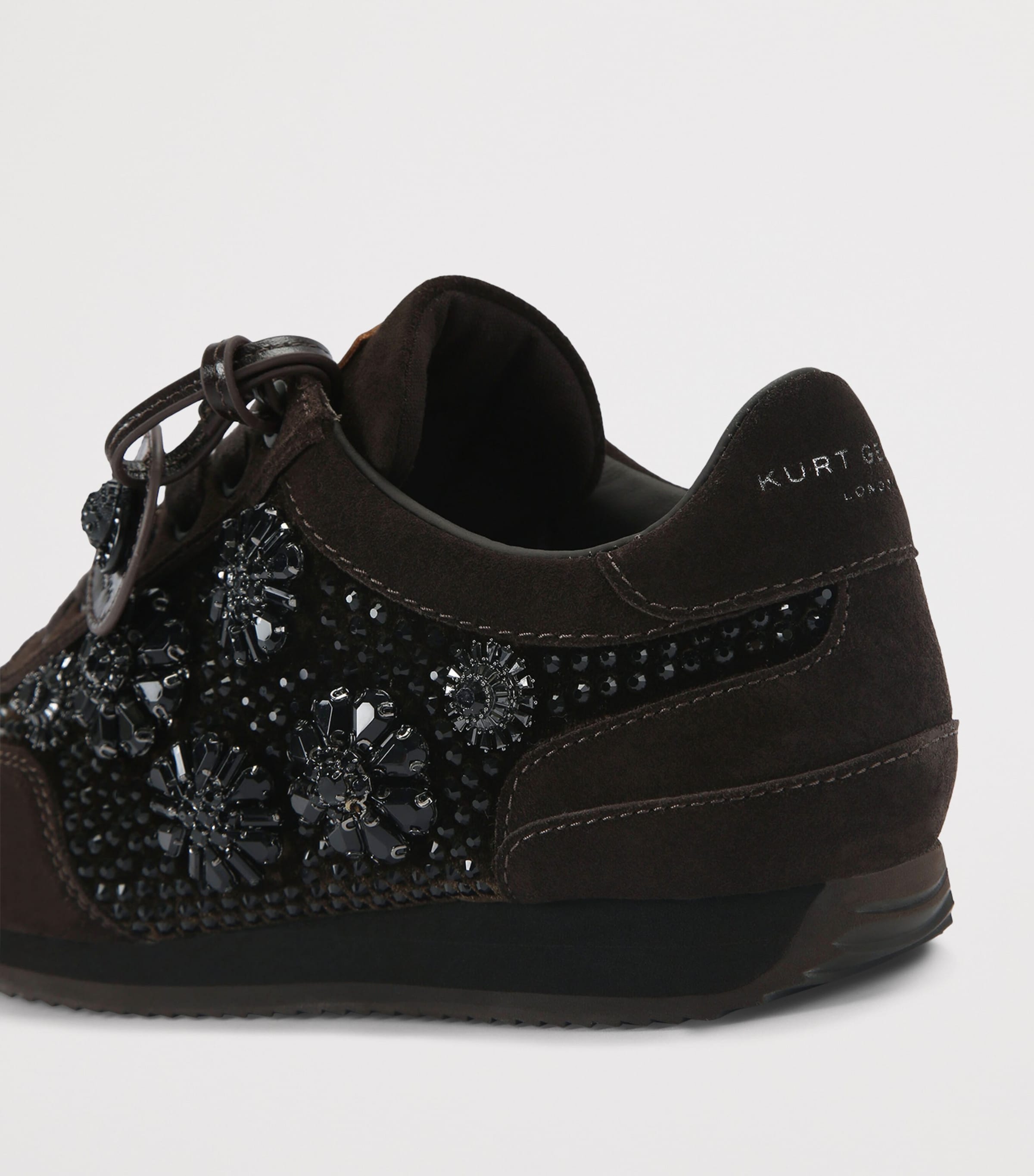 Suede Embellished Chelsea Sneakers DARK BROWN Image 2