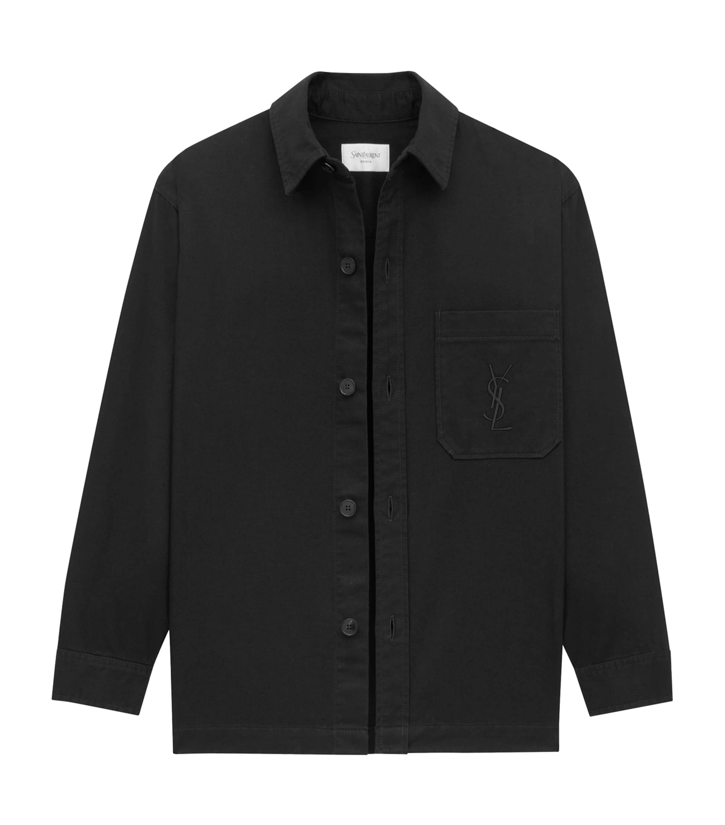 Saint Laurent Mens Cotton-Linen Cassandre Overshirt Image 2