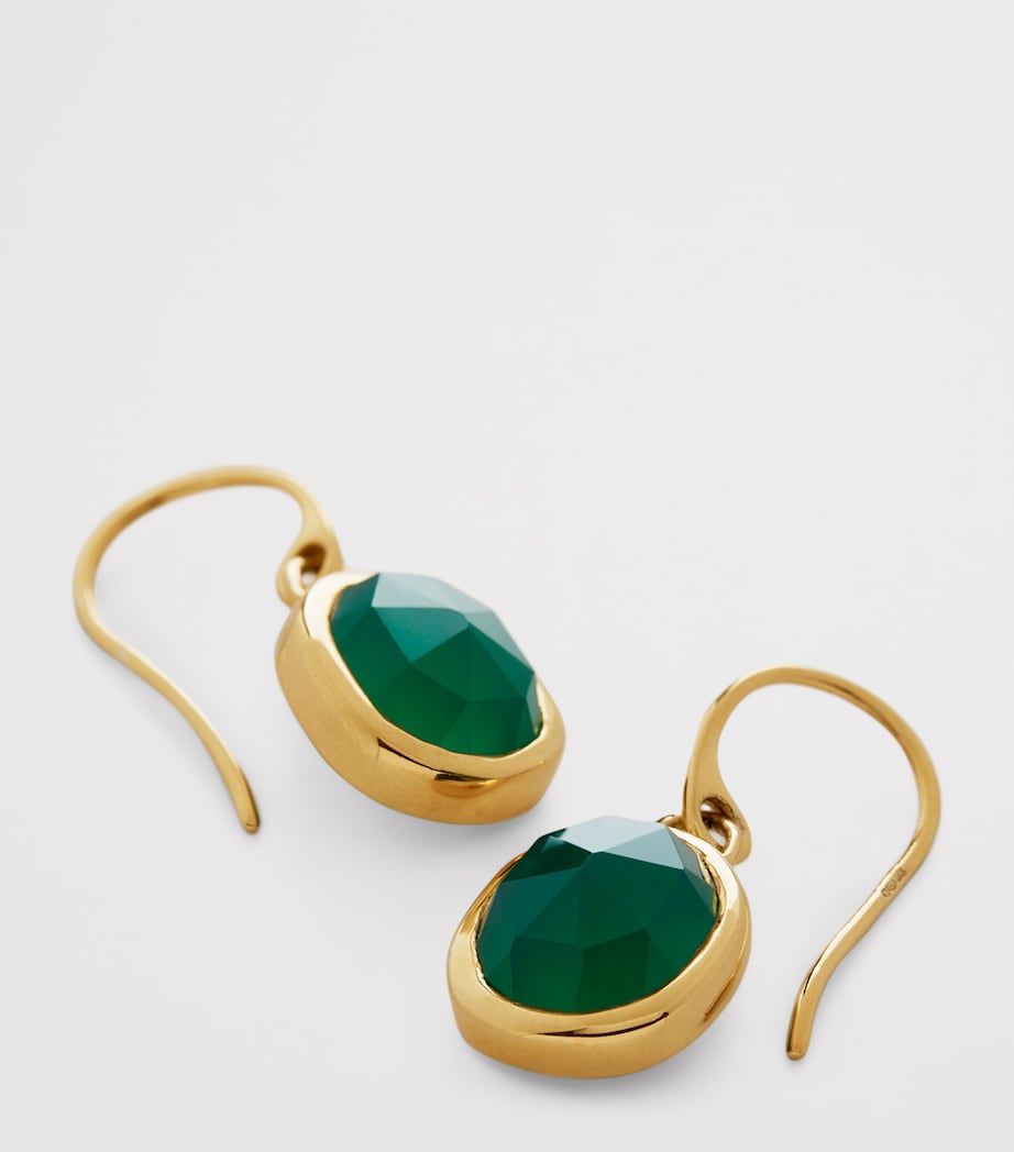 Gold Vermeil and Green Onyx Siren Earrings 18K GOLD VERMEIL Image 3