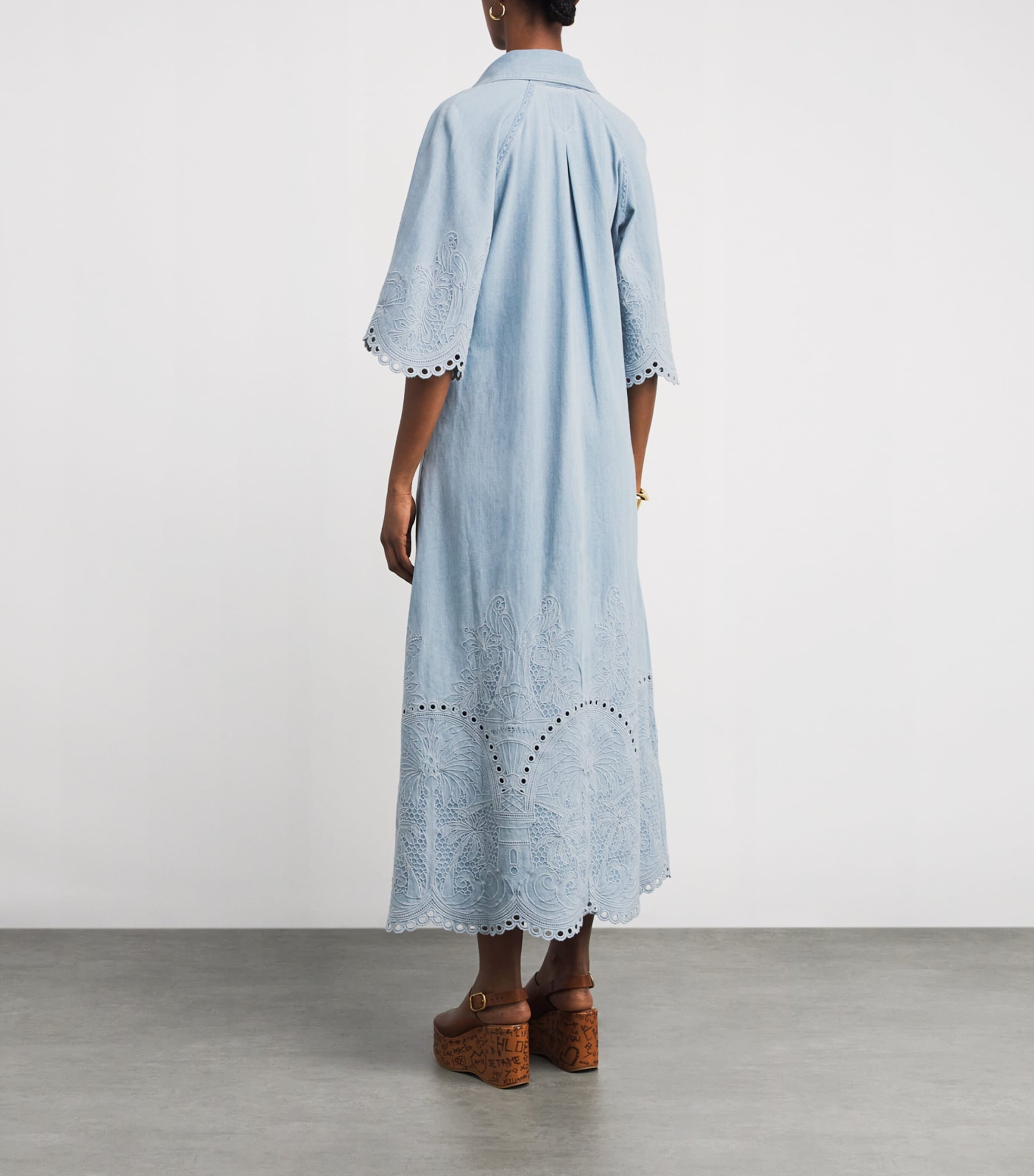 Cotton Embroidered Daylight Midi Dress ICE STORMICESTM Image 3