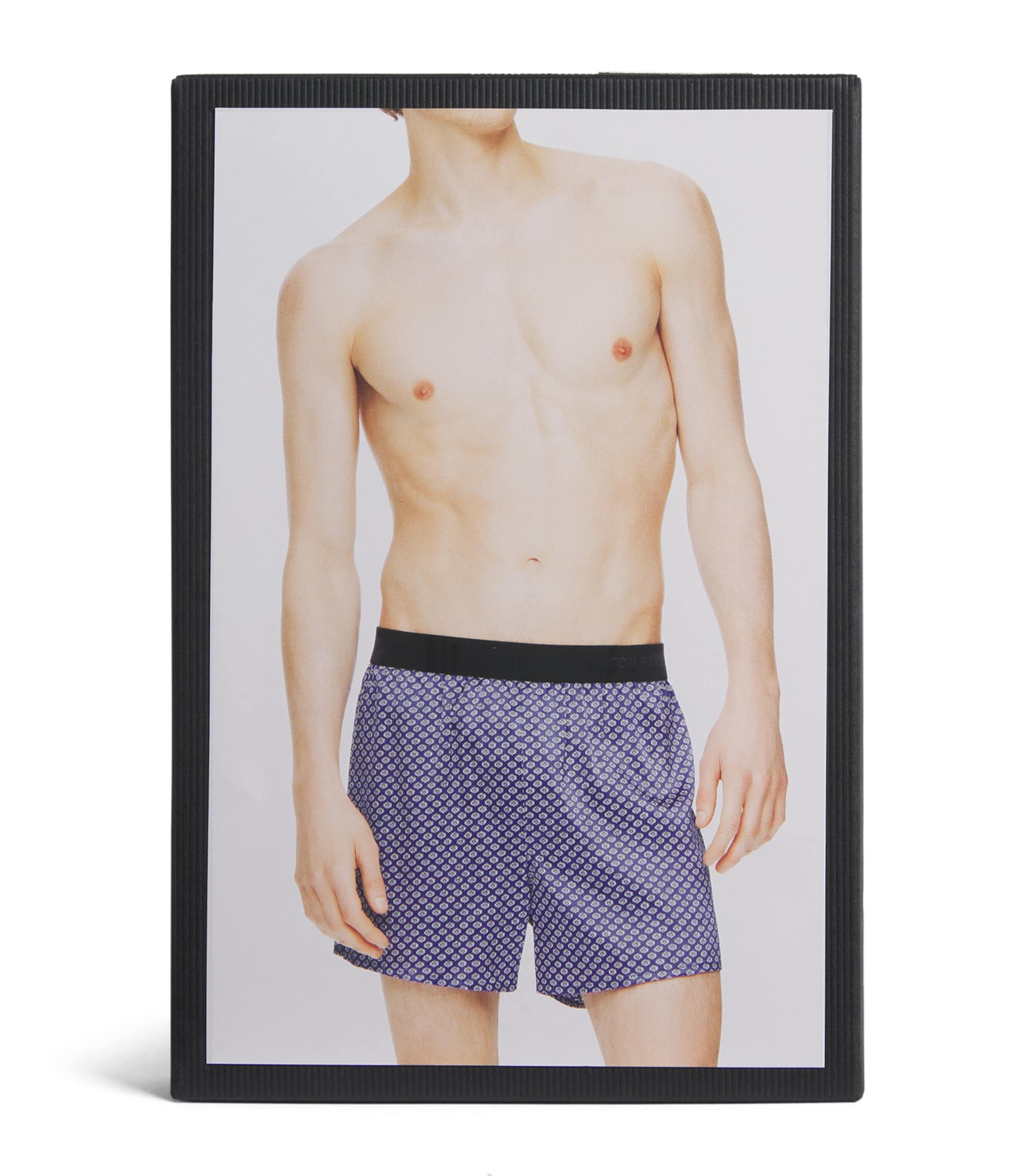 TOM FORD Mens Stretch-Silk Printed Boxer Shorts Blue/white Image 4