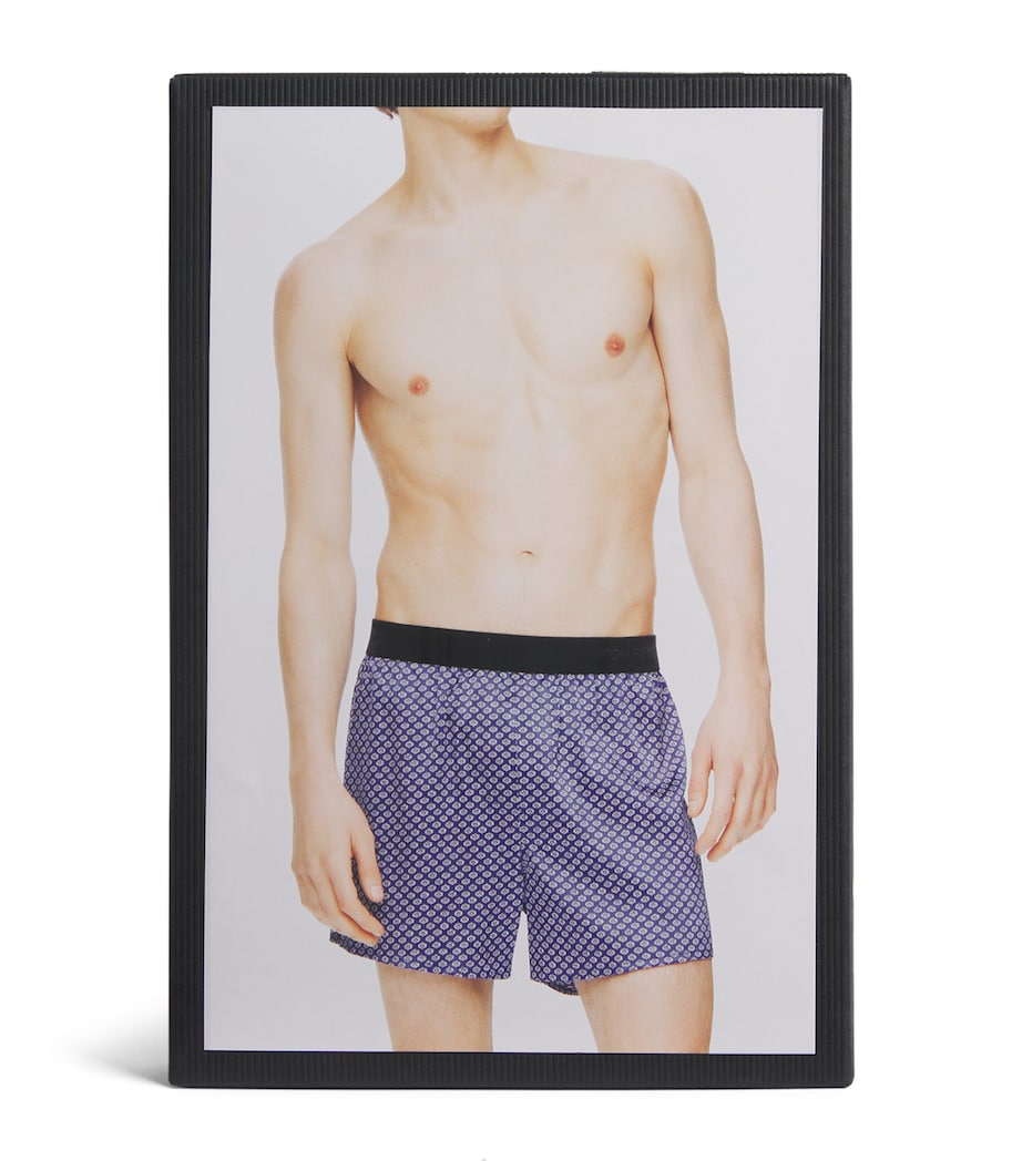 TOM FORD Mens Stretch-Silk Printed Boxer Shorts Blue/white Image 4