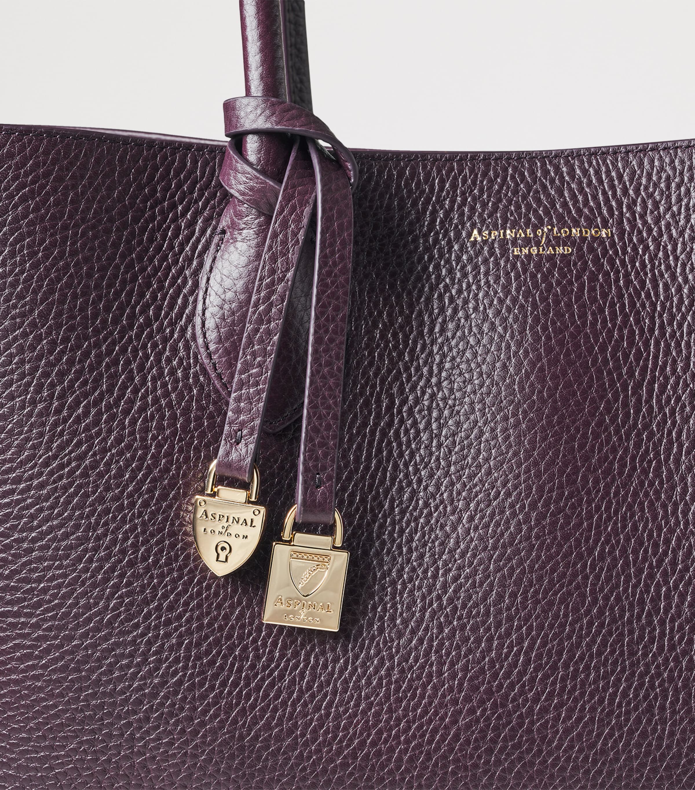 Leather London Tote Bag FIG Image 5